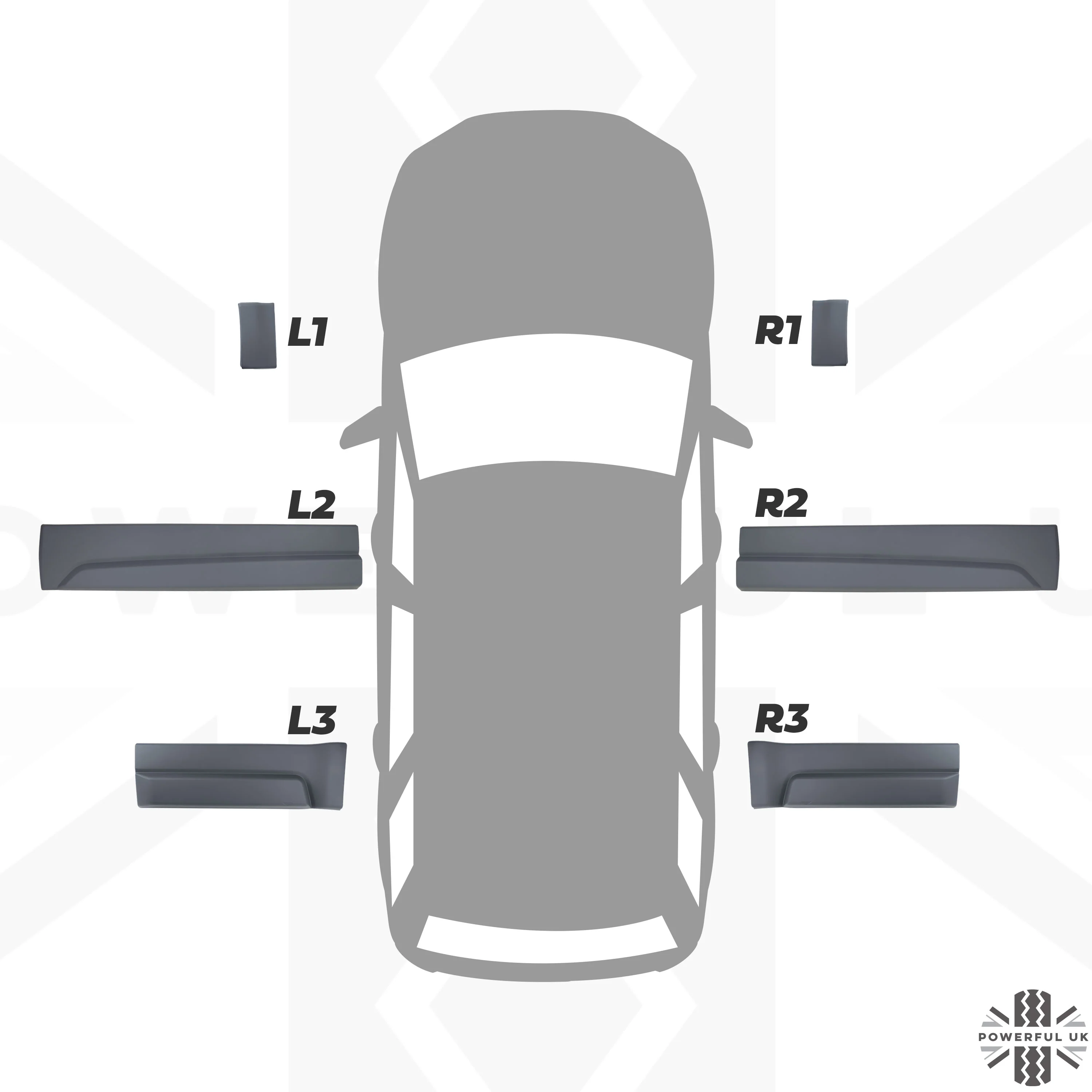 HST/Dynamic Lower Door Moulding 6pc Kit in Gloss Black for Land Rover Freeelander 2 - Image 10