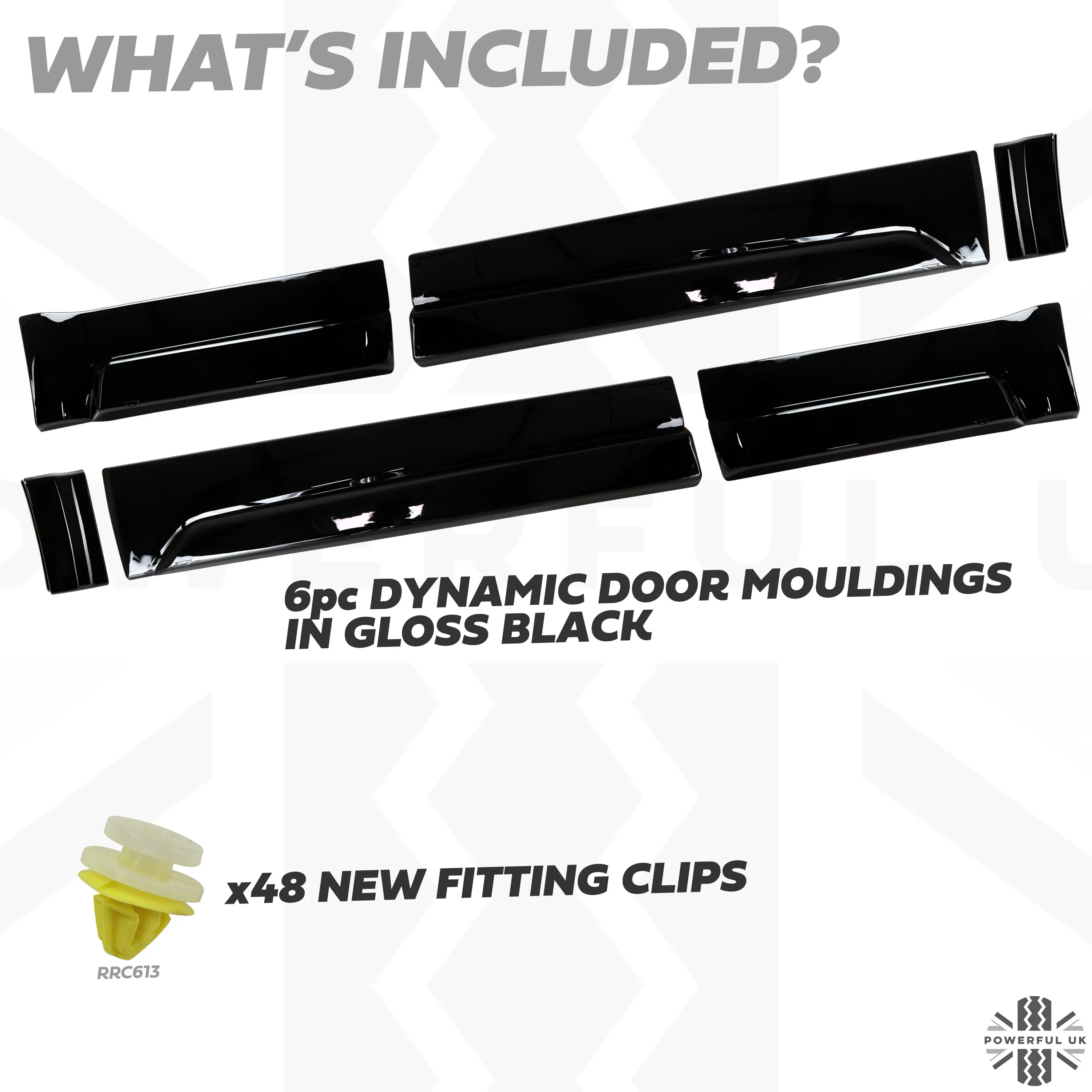 HST/Dynamic Lower Door Moulding 6pc Kit in Gloss Black for Land Rover Freeelander 2 - Image 3