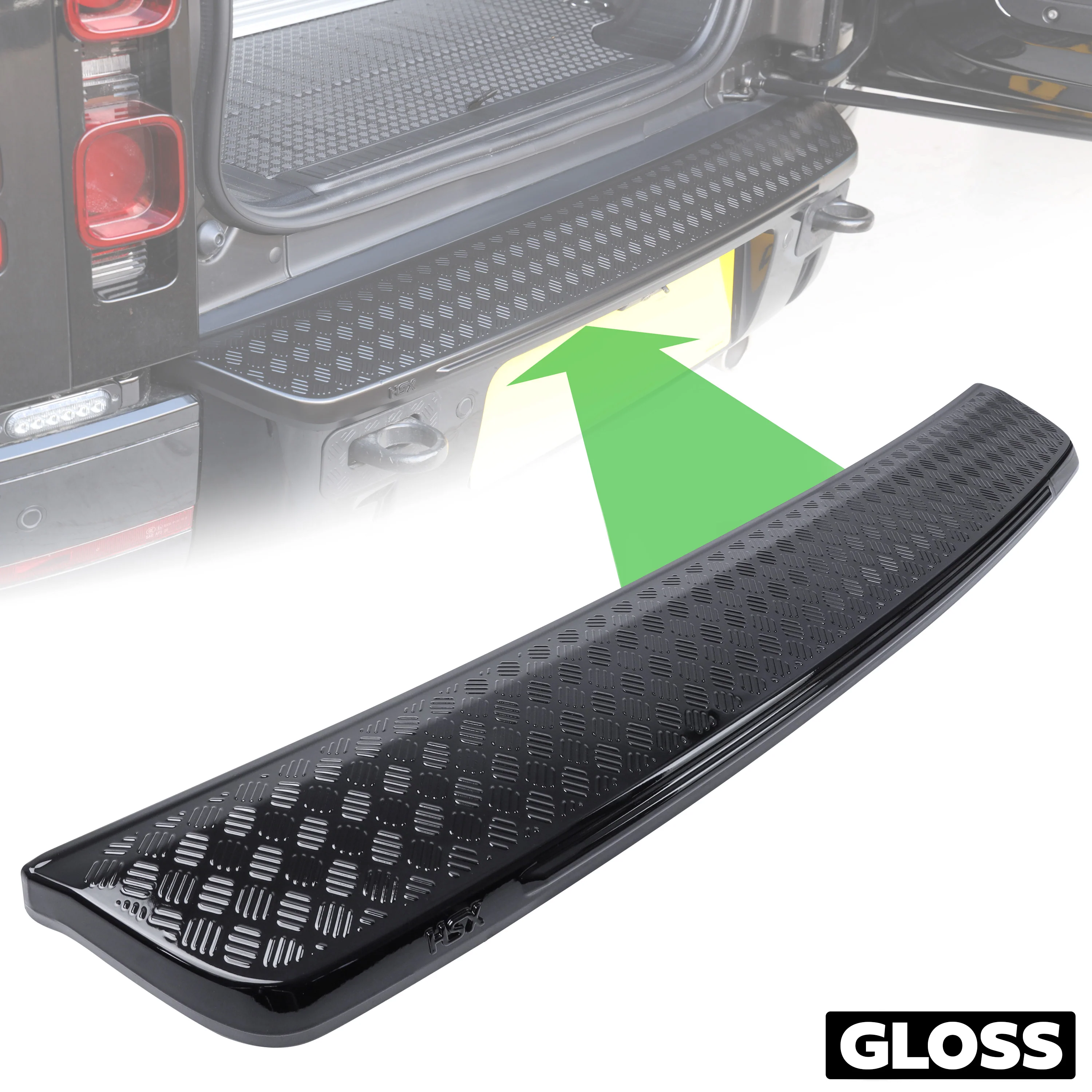 HSX Extended Rear Bumper Cover for Land Rover Defender L663 - Gloss Black