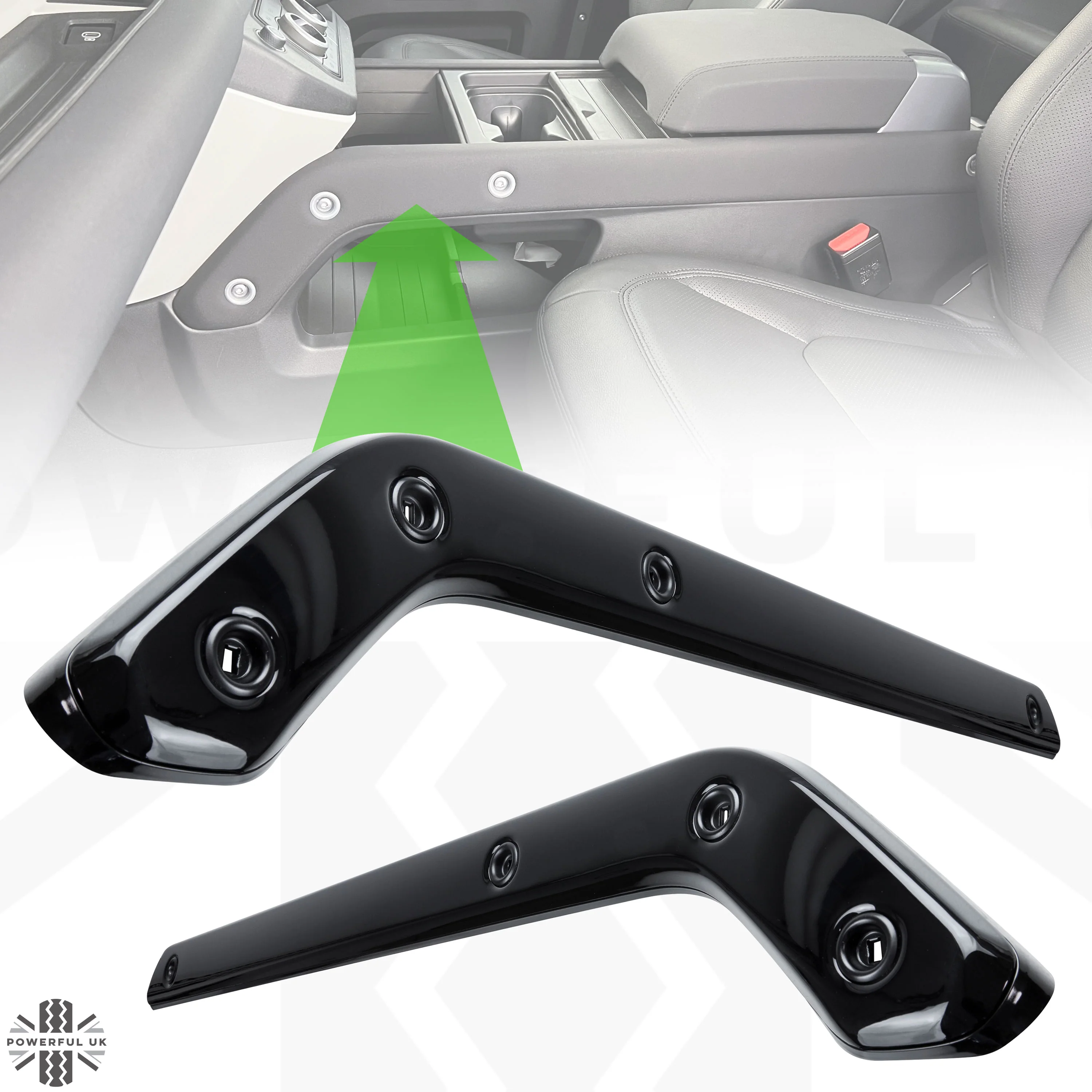 Interior Centre Console Finishers PAIR in Gloss Black for Land Rover Defender L663 - Image 8