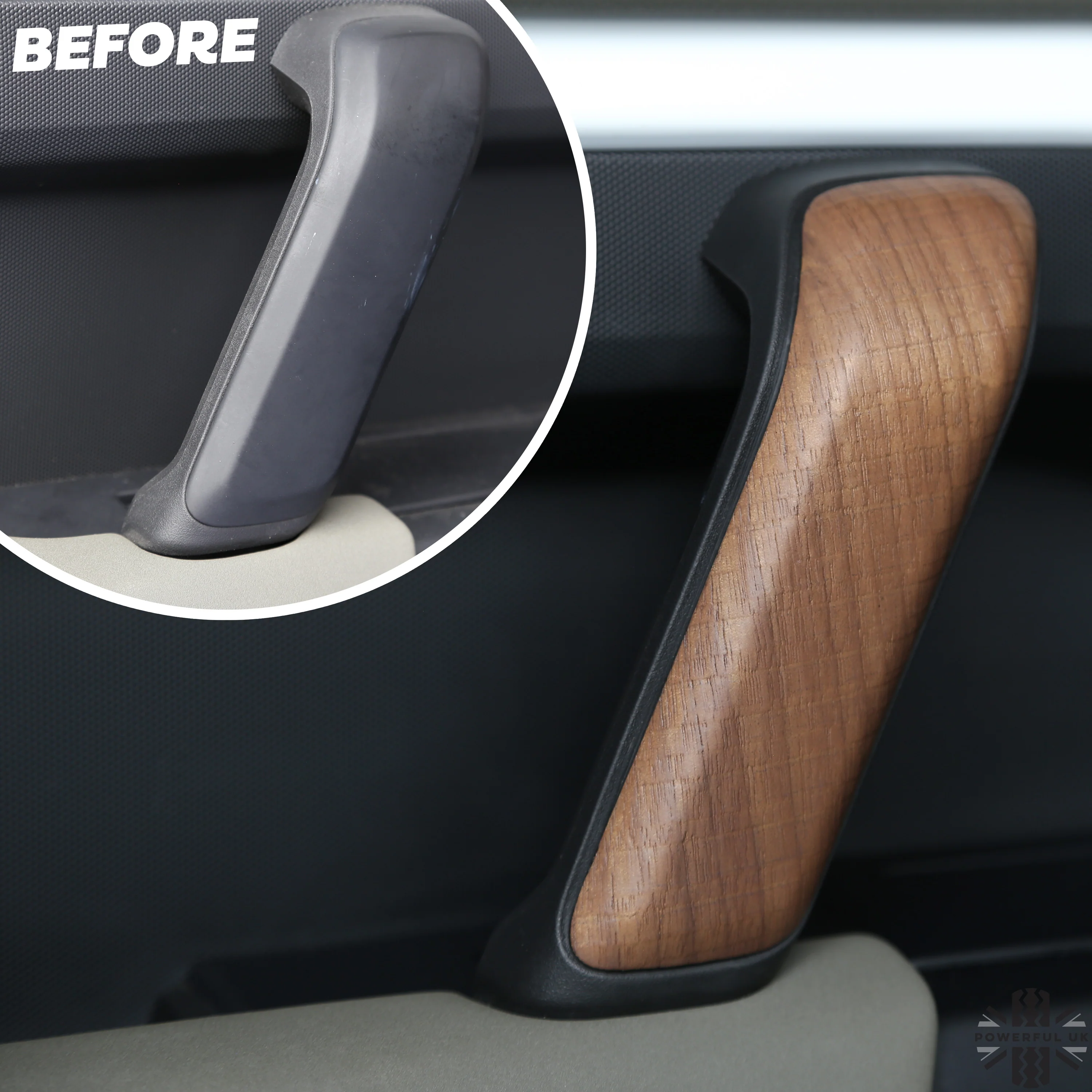 Interior Door Pull Finisher (Genuine) in Walnut for Defender L663 90 - LHD - Image 6