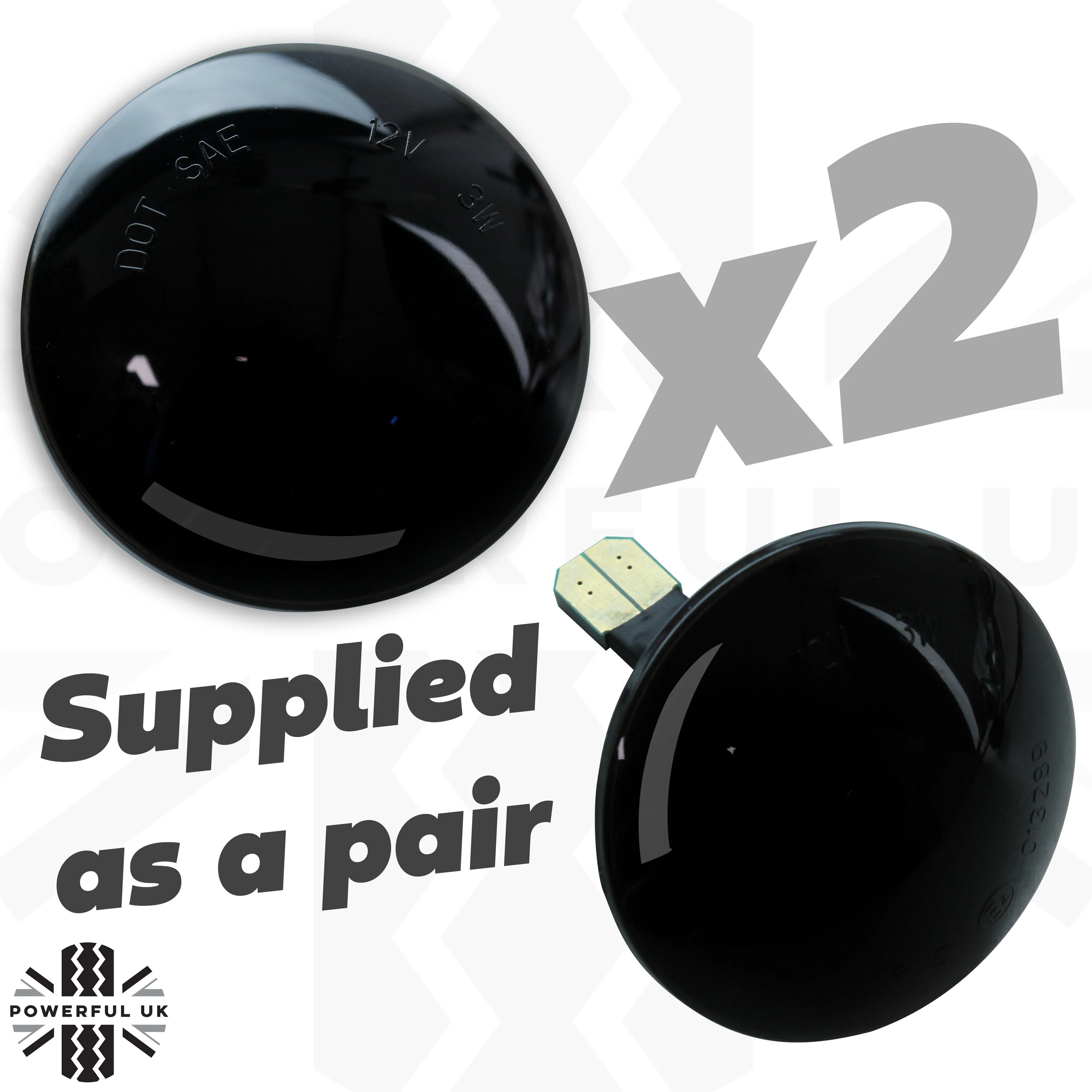 LED Dynamic Sweep Side Repeaters for Range Rover L322 (Pair) - Smoked - Image 2
