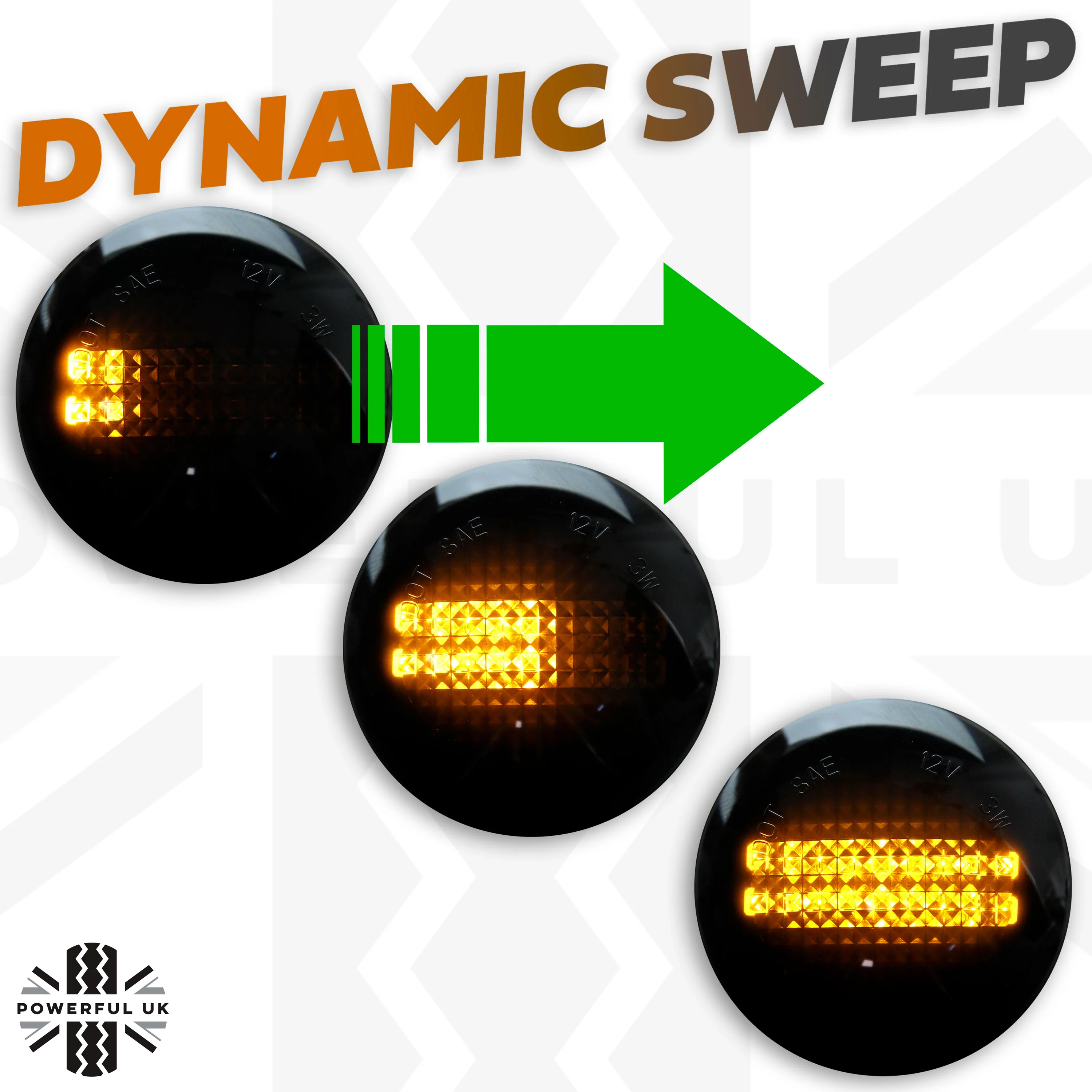 LED Dynamic Sweep Side Repeaters for Range Rover L322 (Pair) - Smoked - Image 3