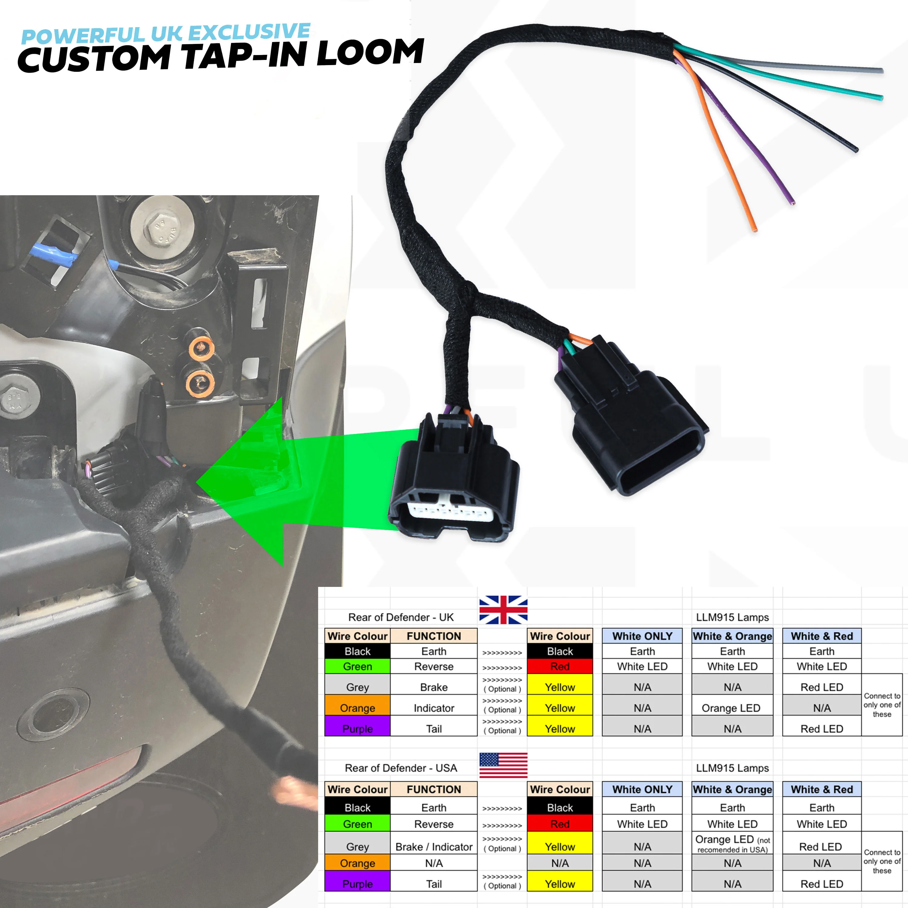 LED Reverse light upgrade kit for Land Rover Defender L663 - All White - Image 8