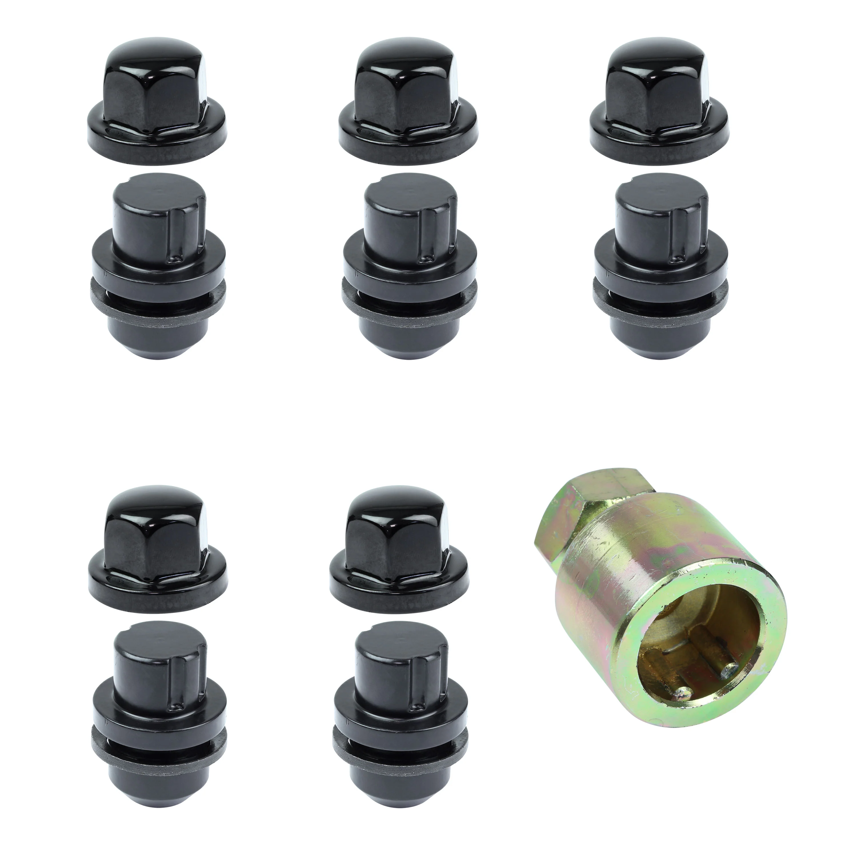 Locking Wheel Nut Kit for Range Rover Classic Alloy Wheels - Black - Image 2