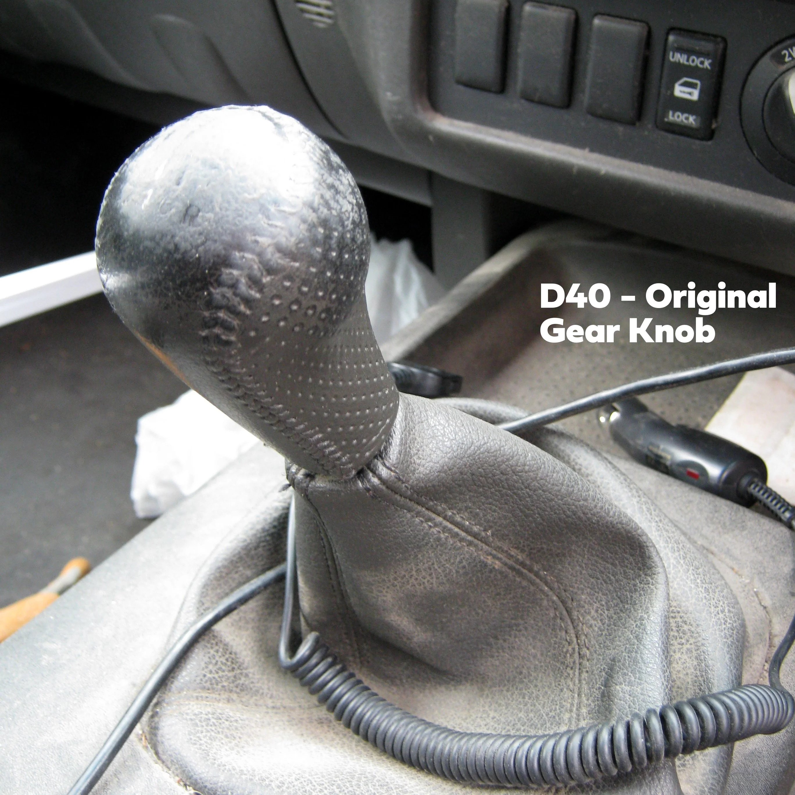 Manual Gear knob - Smooth Napa Leather & Alloy for Nissan Pathfinder - Image 4