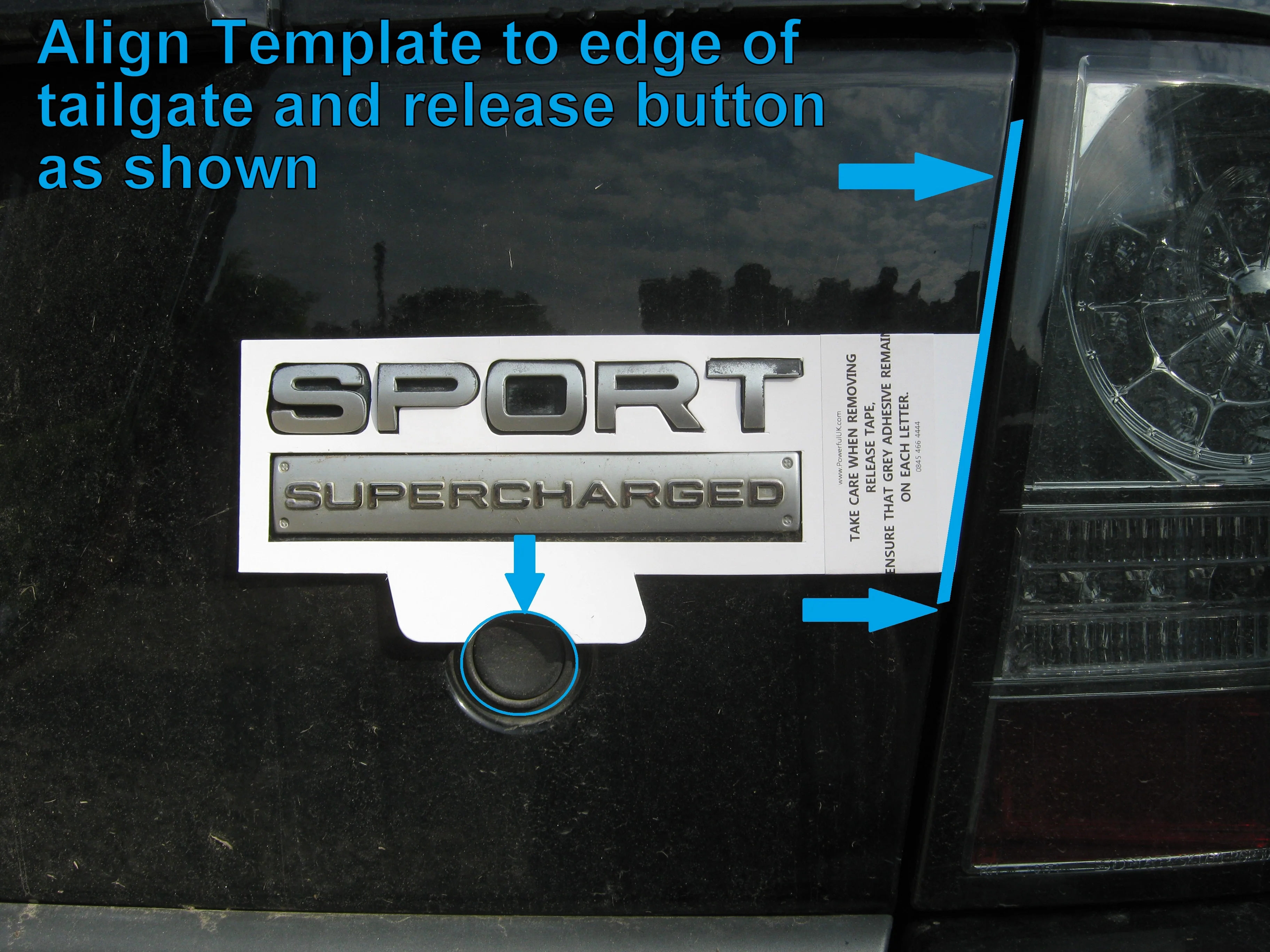 Matt Black Supercharged & Sport tailgate badge for Range Rover - Matt Black - Image 3