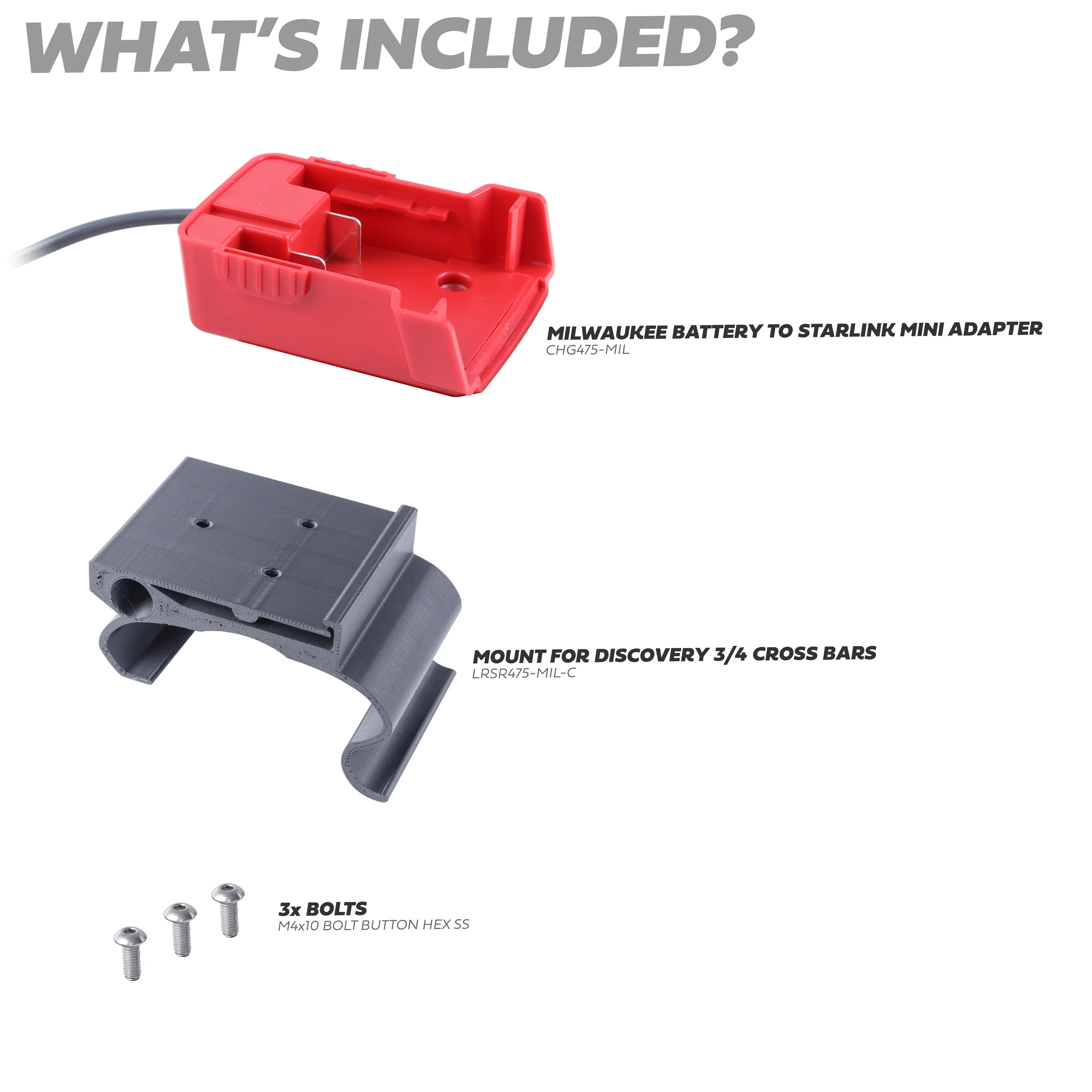 Milwaukee Battery Mount for Starlink Mini Land Rover Discovery 3/4 Cross Bars - Image 4