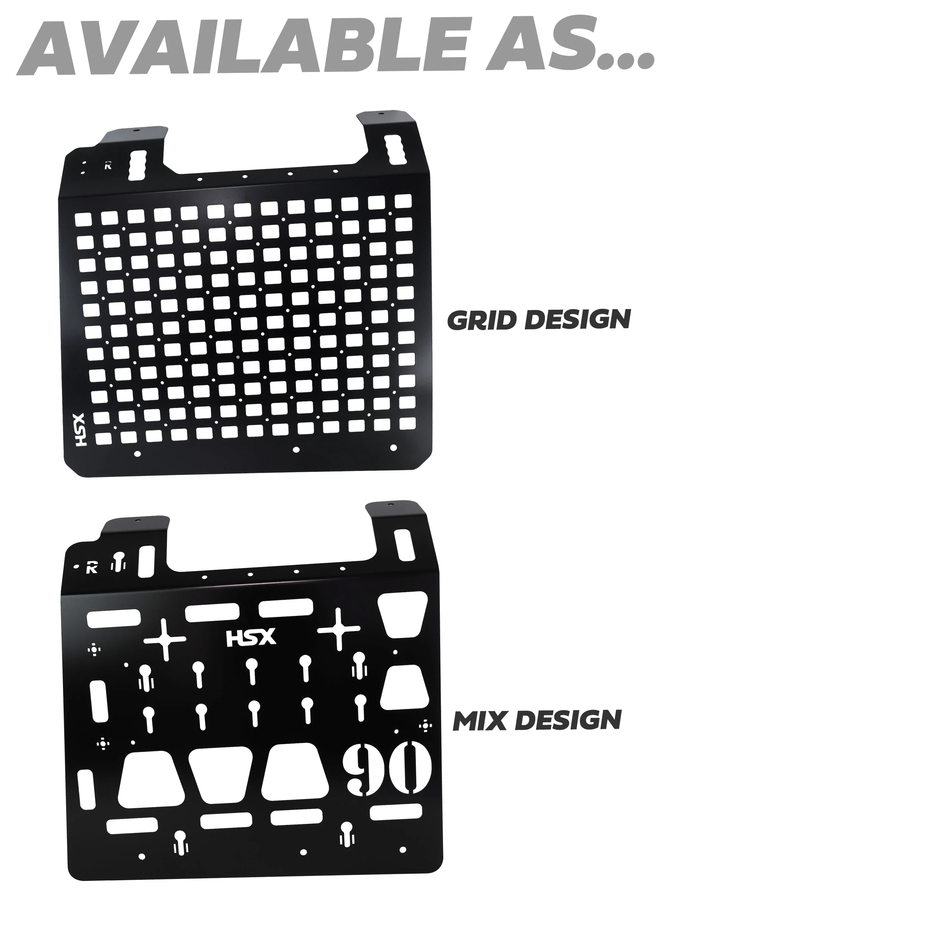 Molle Plate Kit - Black - Grid Design - RH - for Land Rover Defender L663 (90 Model) - Image 9