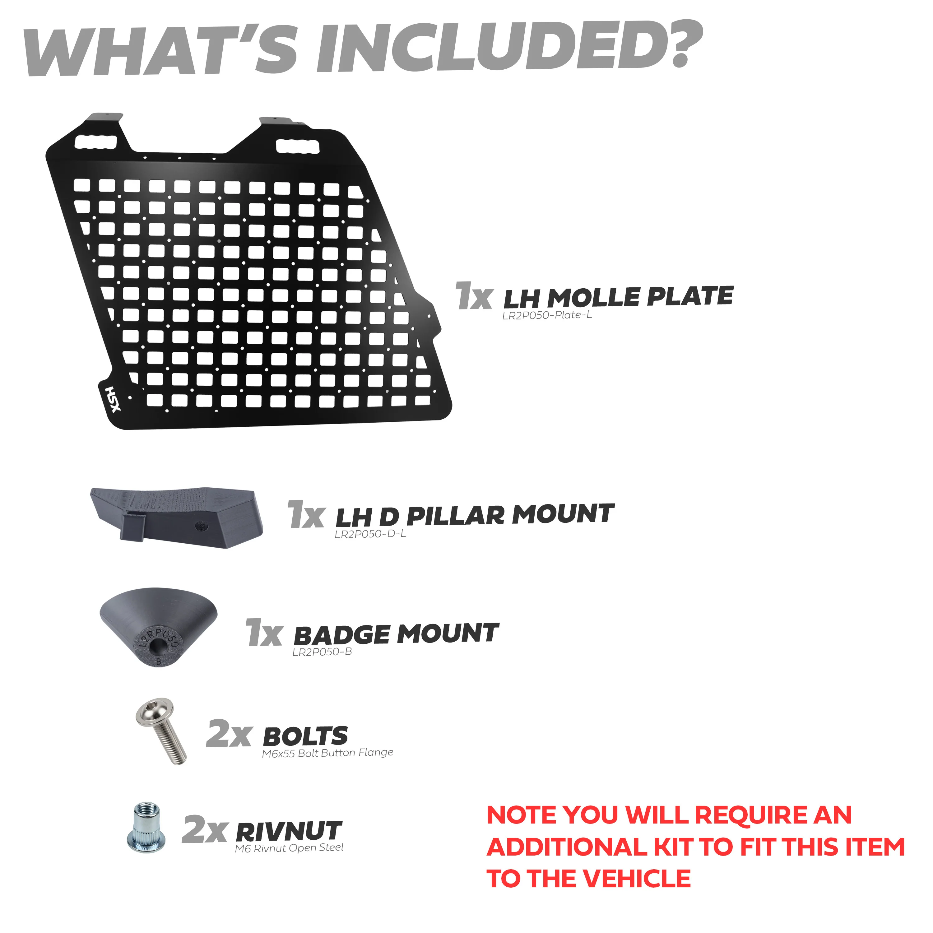 Molle Plate Kit for Land Rover Freelander 2 - Left - Image 3
