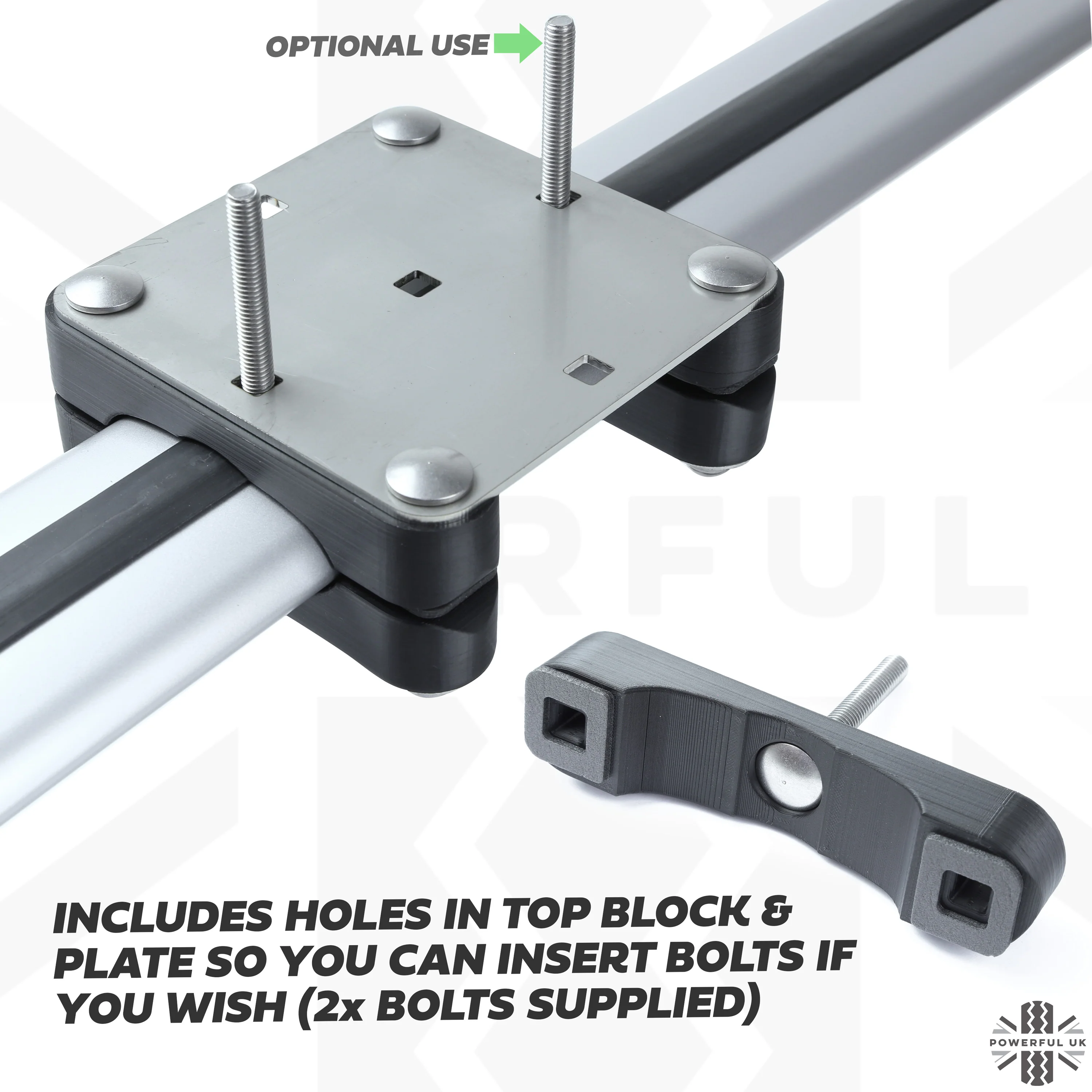 Mount Clamp Kit for the Land Rover Freelander 2 'GENUINE Cross Bars' - Kit A - Stainless Steel Top - Image 4