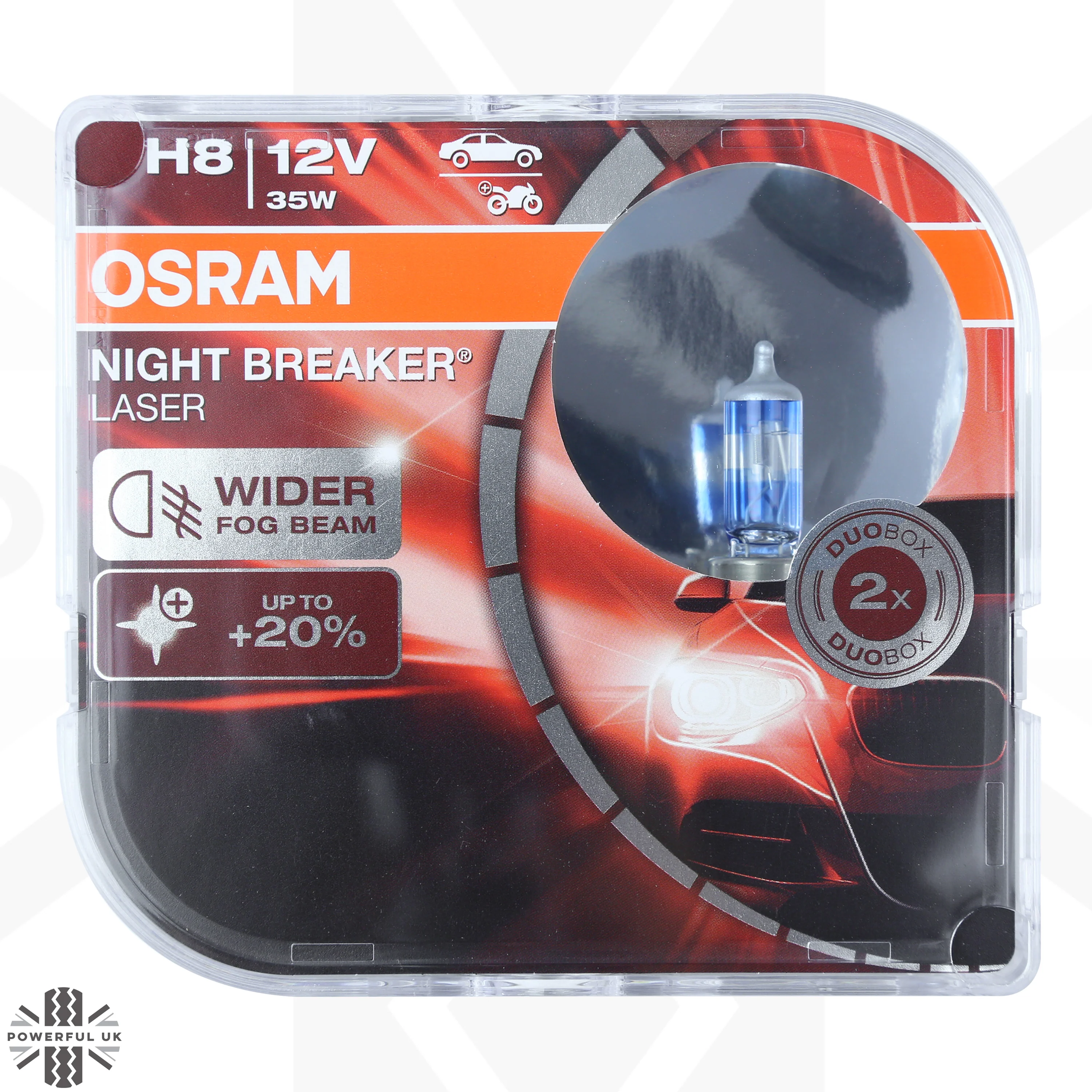 OSRAM H8 Cornering Lamp Bulbs for Range Rover Sport L320 2005-09 - Image 3