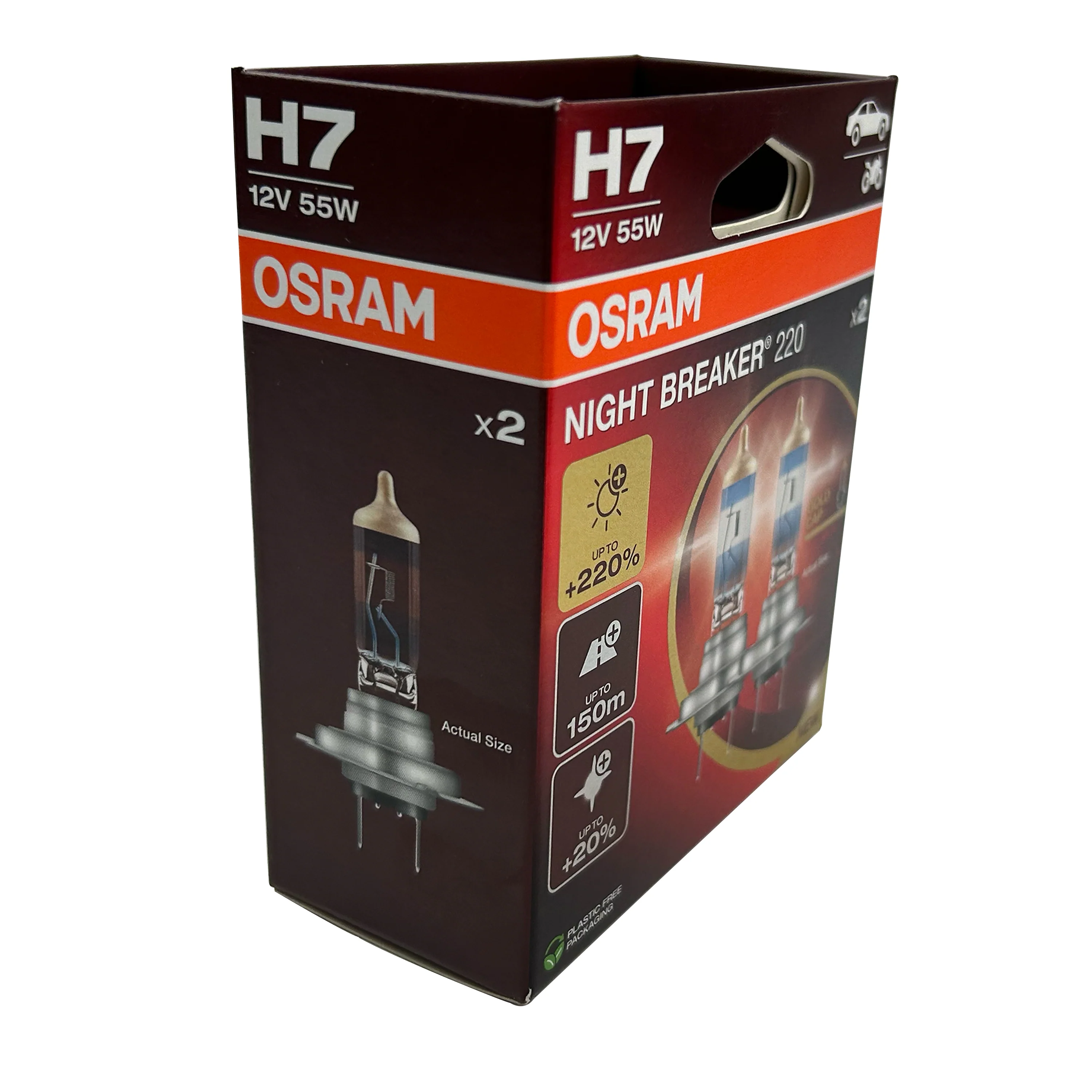 OSRAM H7 High Power "Night Breaker 220" Bulbs for Land Rover Freelander 2 - Pair - Image 5