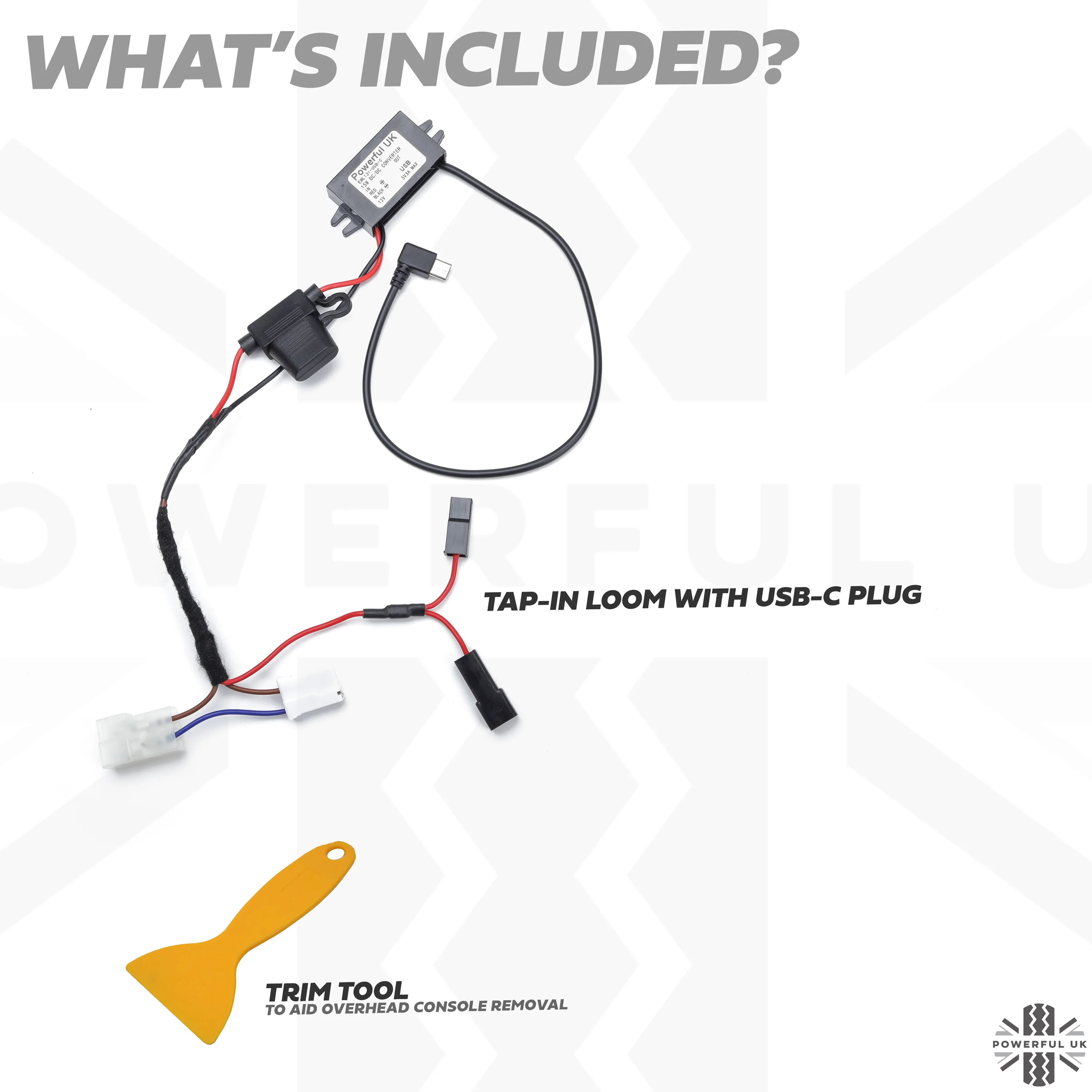 Overhead Console 'Dashcam' Wiring Kit - Tap-in Loom + USB-C Adapter for Ford Fiesta - Image 5