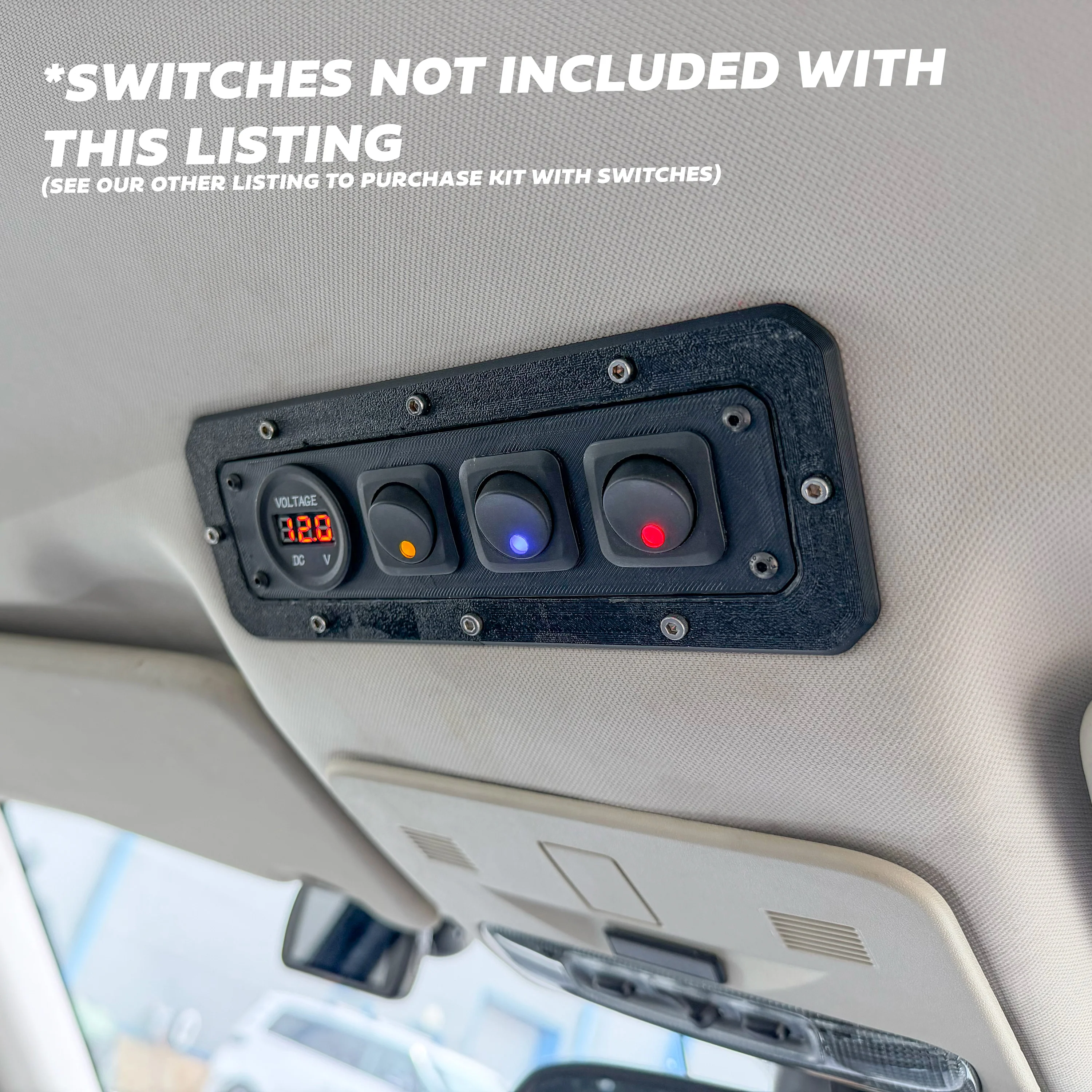 Overhead Switch Panel for Land Rover Freelander 2 - Blank Plate NO Switches - Image 2