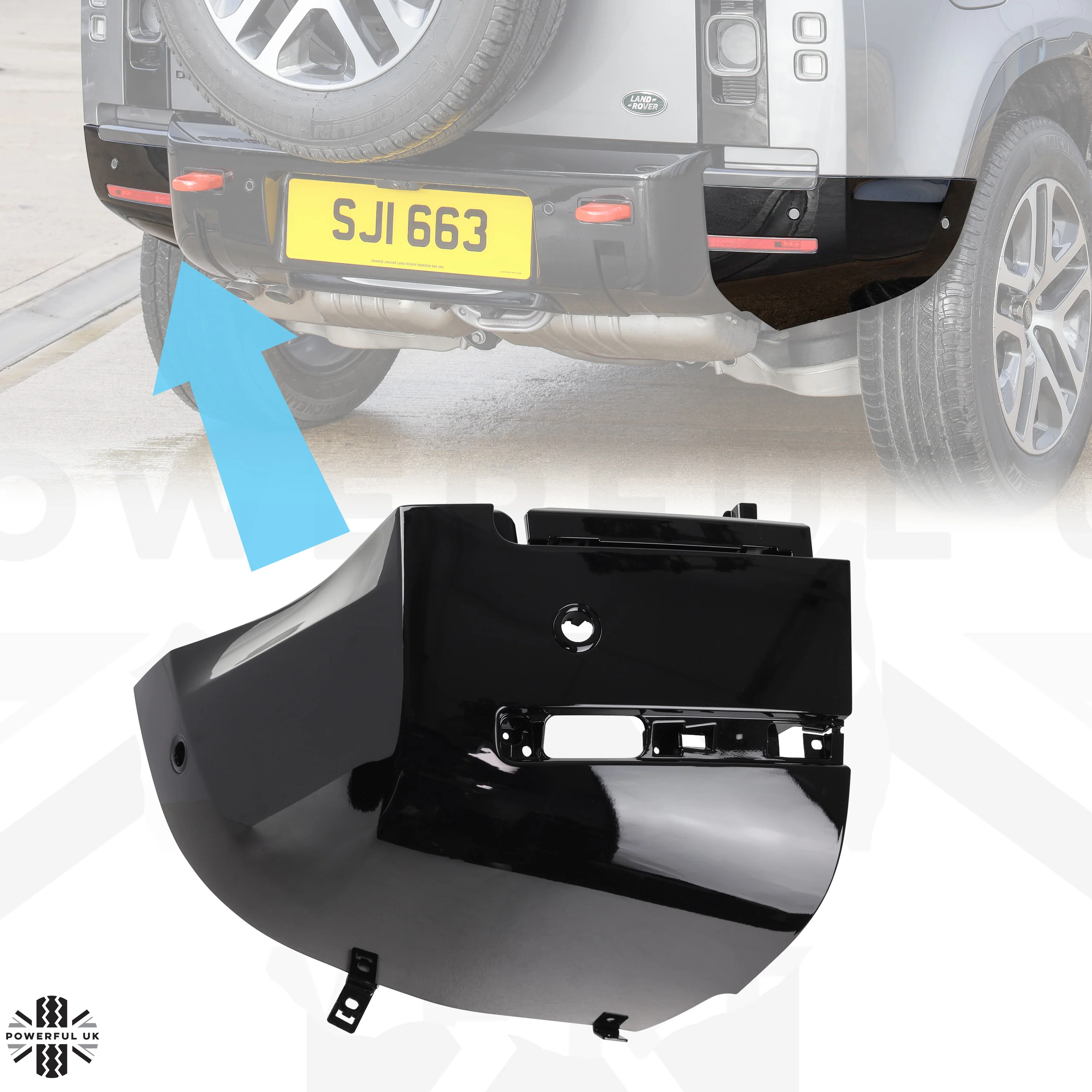 Rear Bumper Corner for Land Rover Defender L663 in Gloss Black - LEFT - Image 10