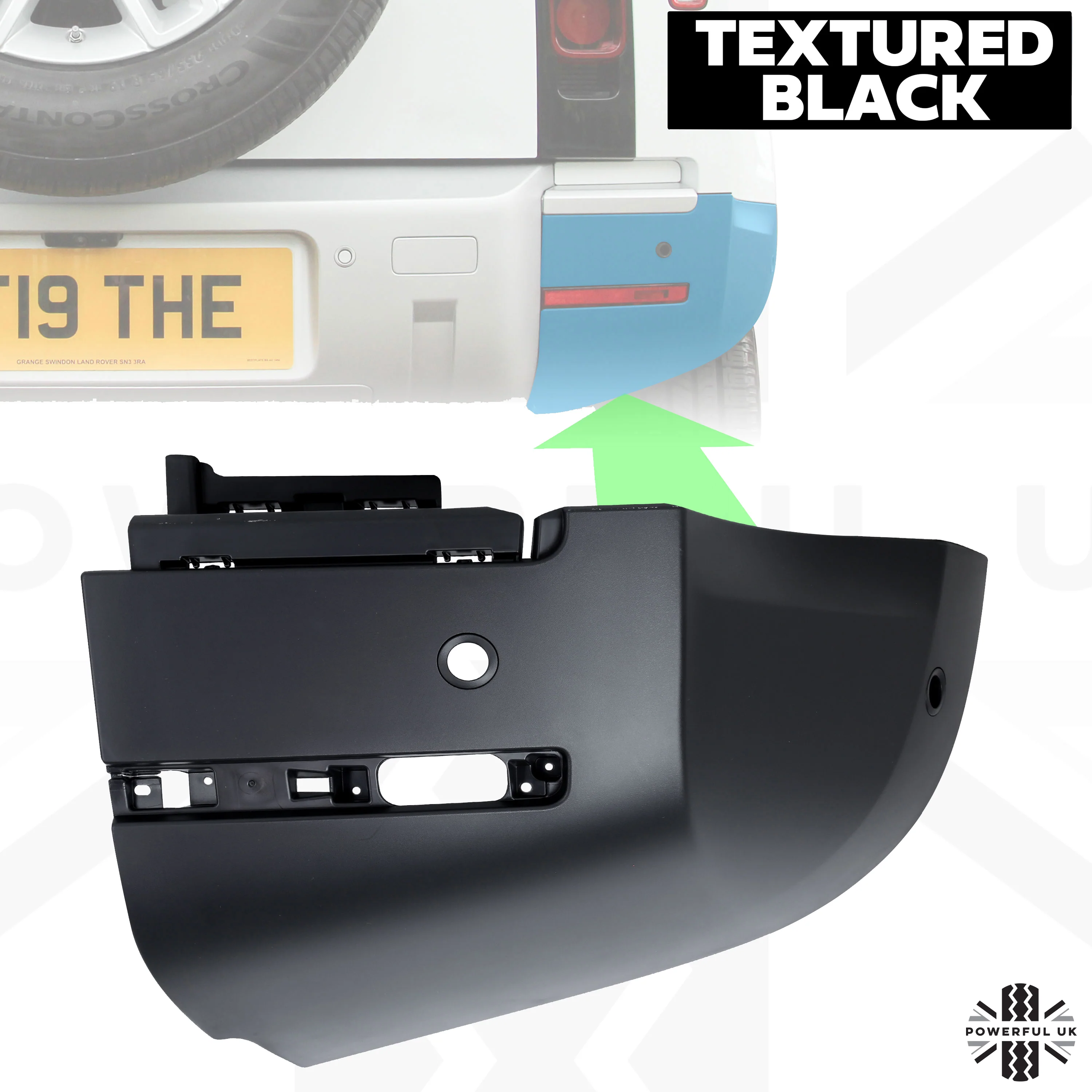 Rear Bumper Corner for Land Rover Defender L663 in Textured Plastic - RIGHT - Image 9
