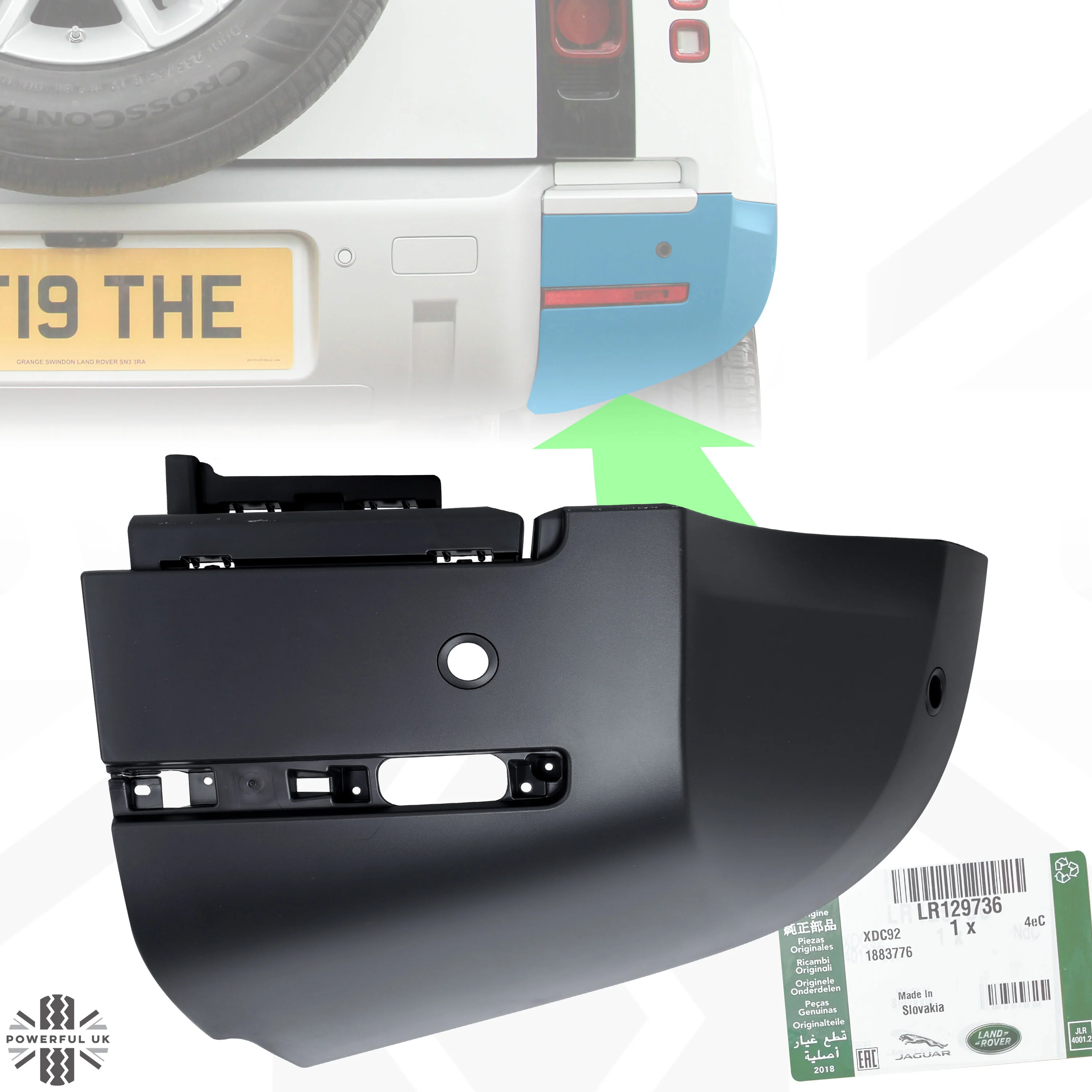 Rear Bumper Corner 'Genuine' for Land Rover Defender L663 in Textured Plastic - RIGHT - Image 11