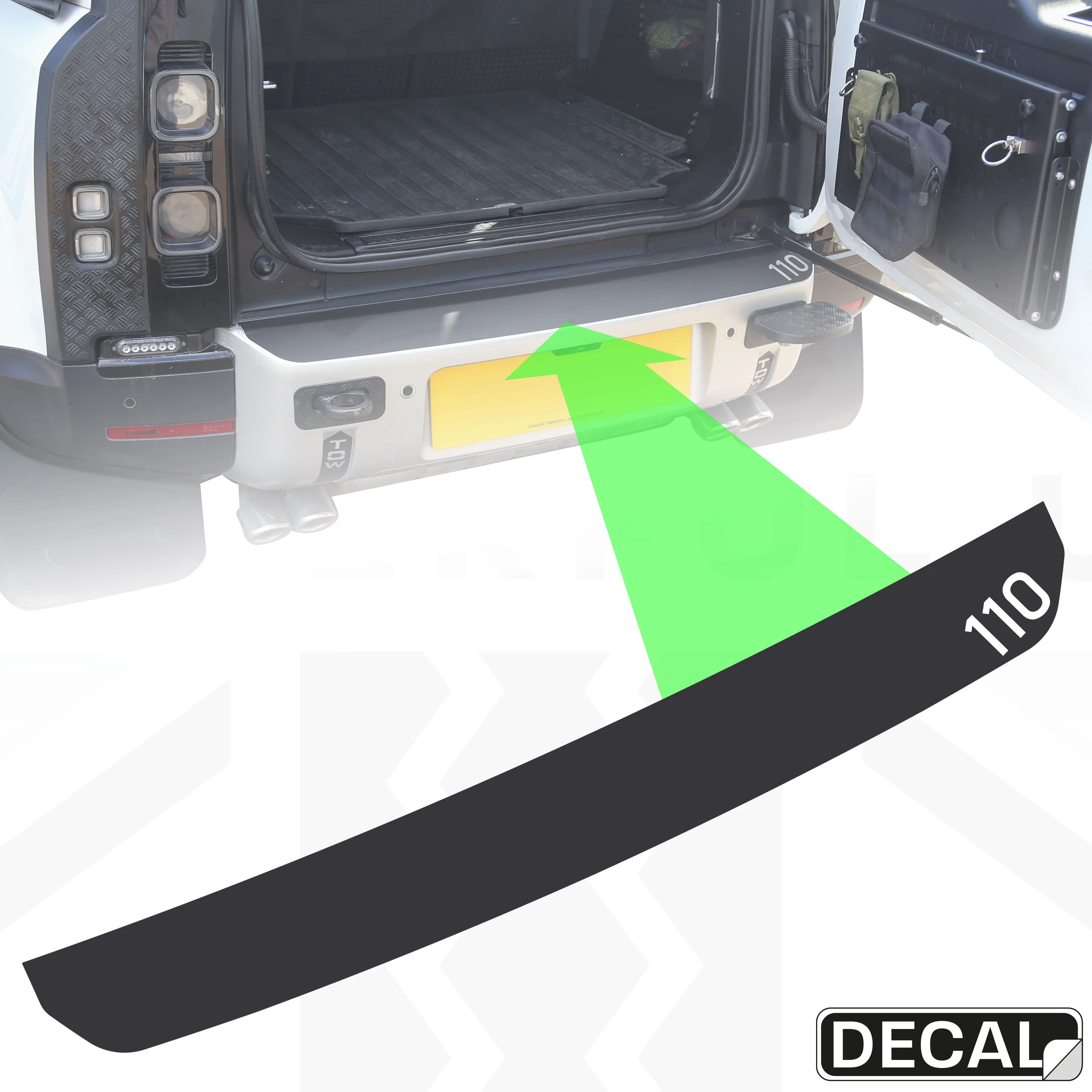 Rear Bumper Protection Decal for Land Rover Defender L663 - with 110 emblem - Image 8