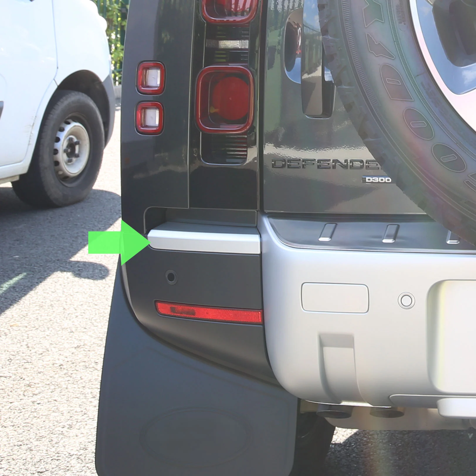 Rear Bumper Recess Trim (Lower Section) for Land Rover Defender L663 in Gloss Black - LEFT - Image 3