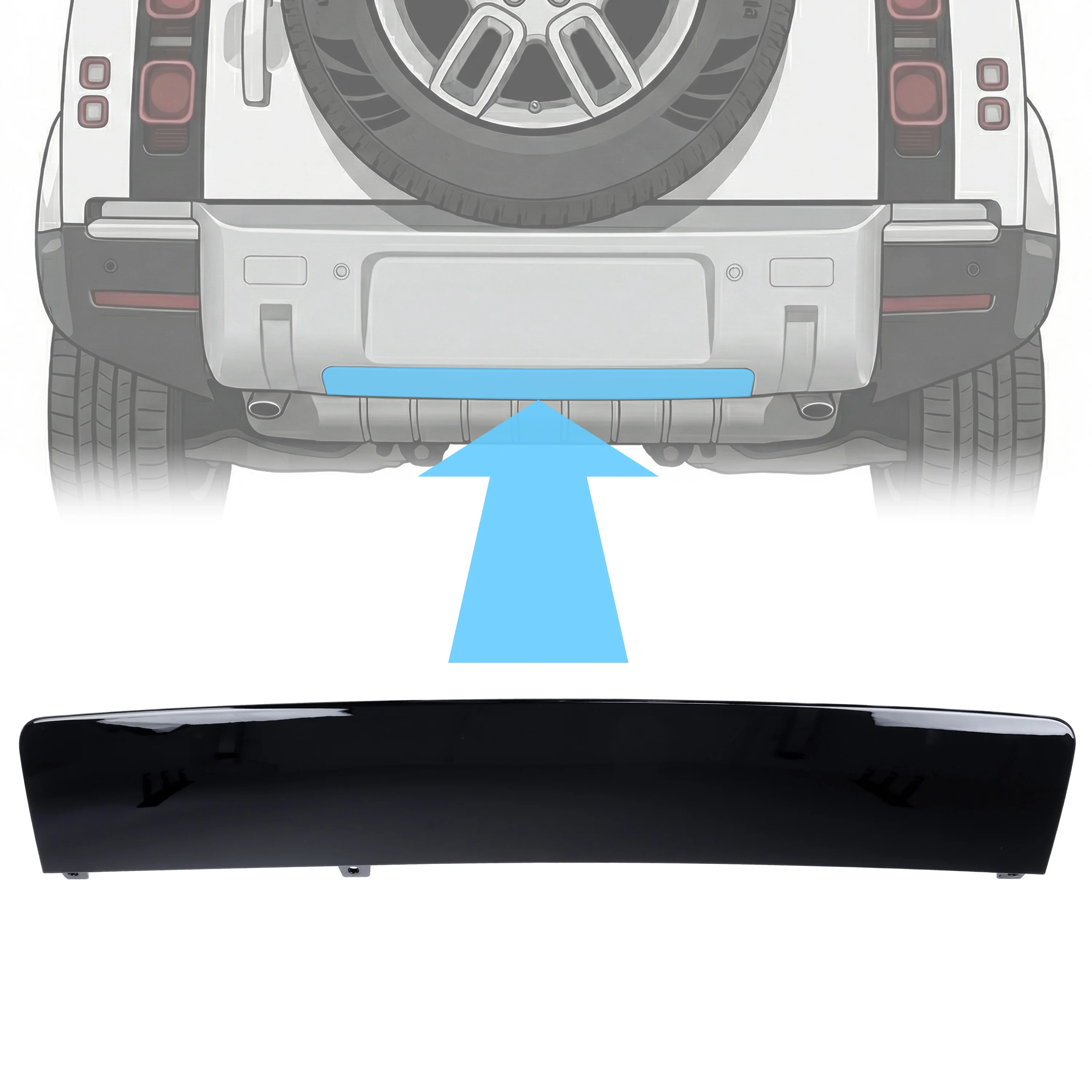 Rear Bumper Tow Eye Cover for Land Rover Defender L663 - Gloss Black