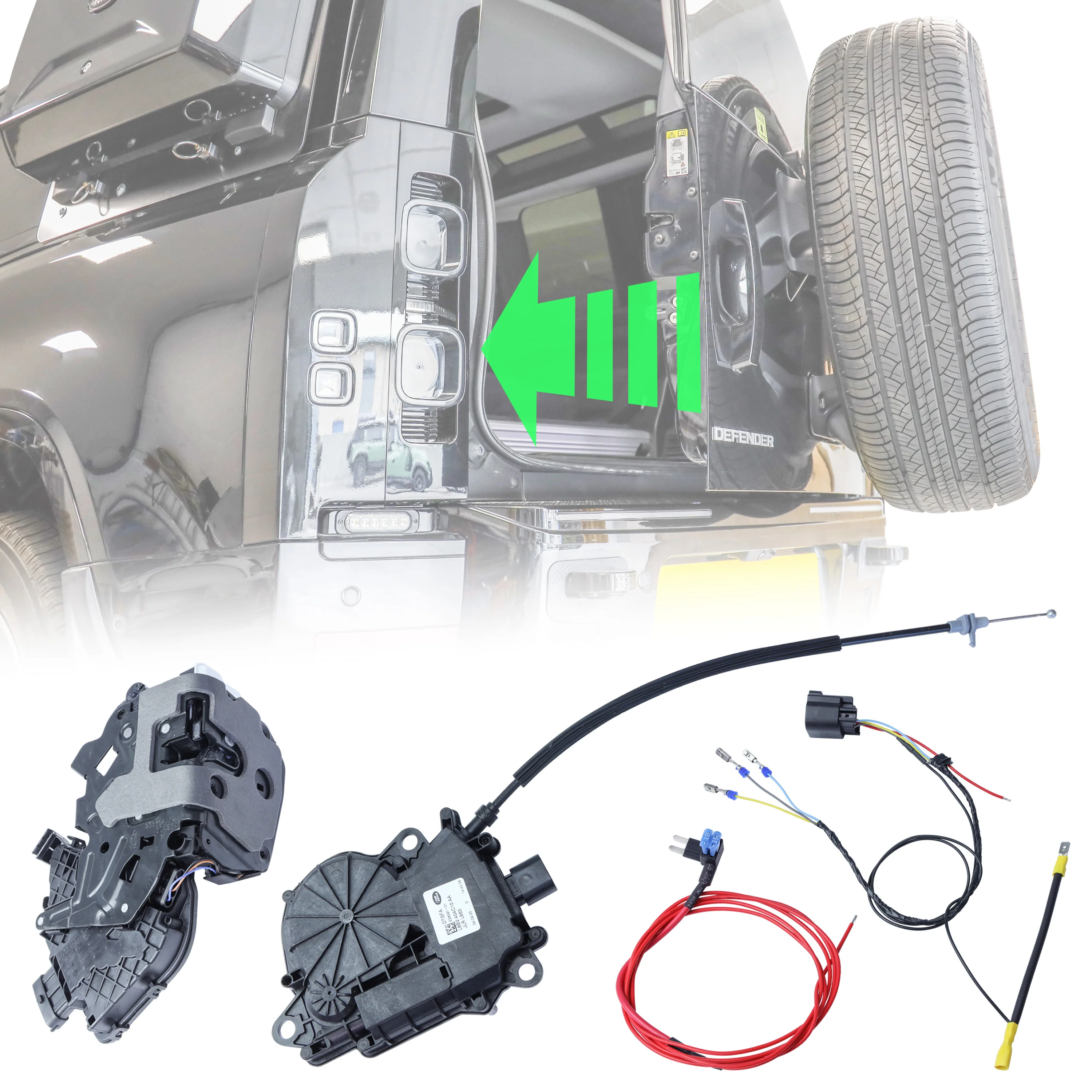 Rear Door Soft Close Retrofit Kit for Land Rover Defender L663 with Genuine Latch/Actuator