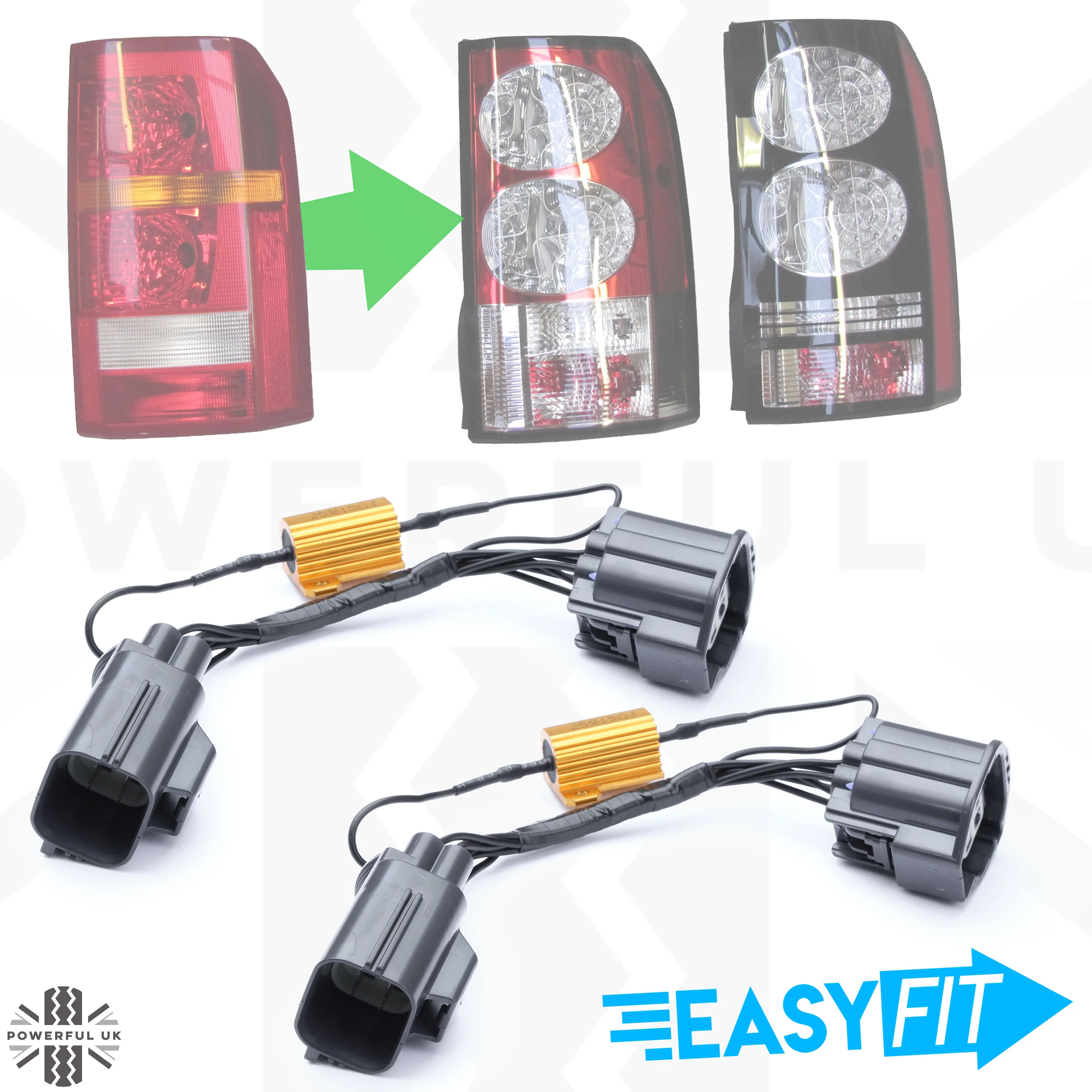 Rear LED Light Conversion Wiring Looms for Land Rover Discovery 3