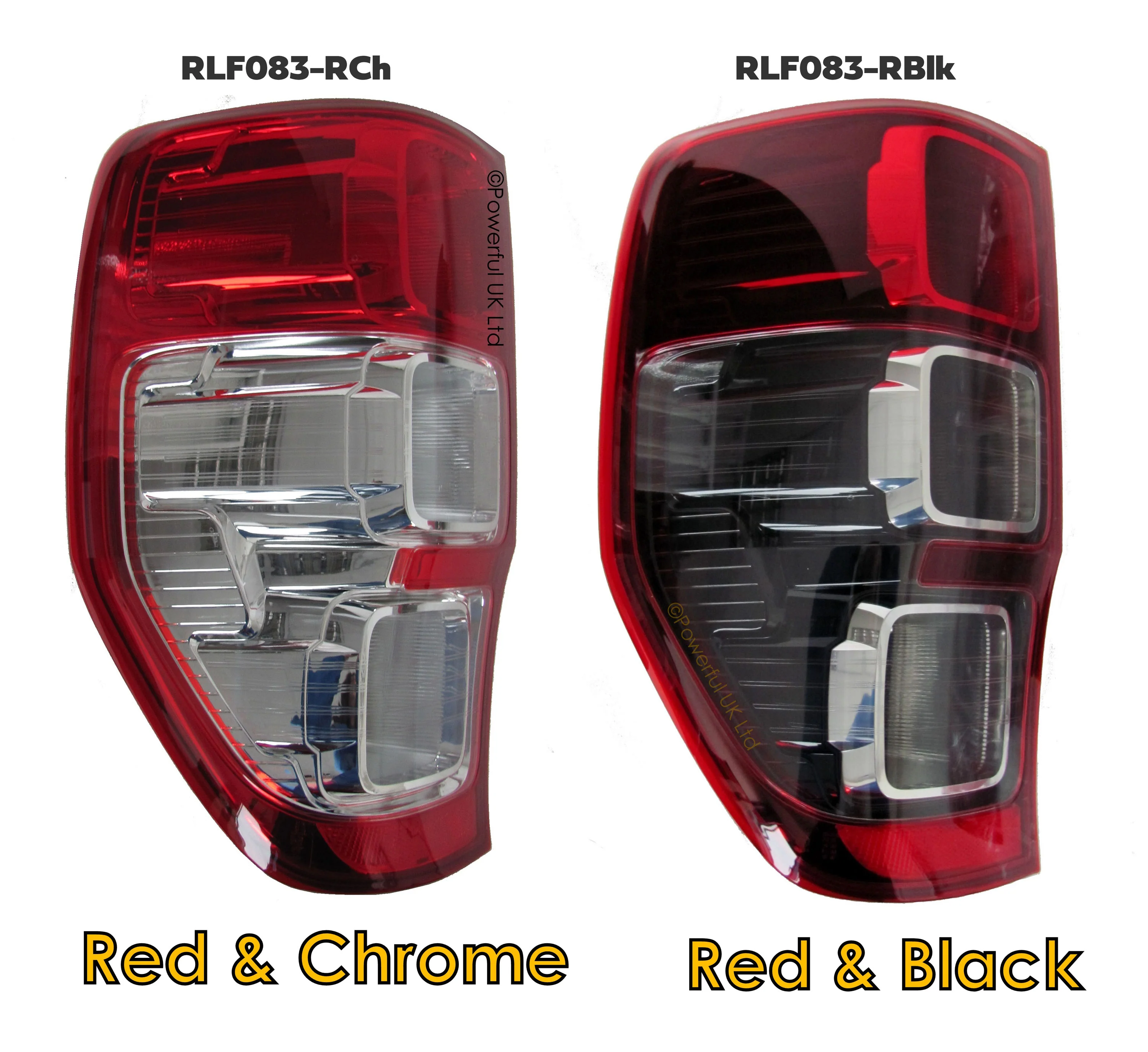 Rear Light 2012 on Red/Chrome - UK Spec - RH (with FOG light) for Ford Ranger - Image 6