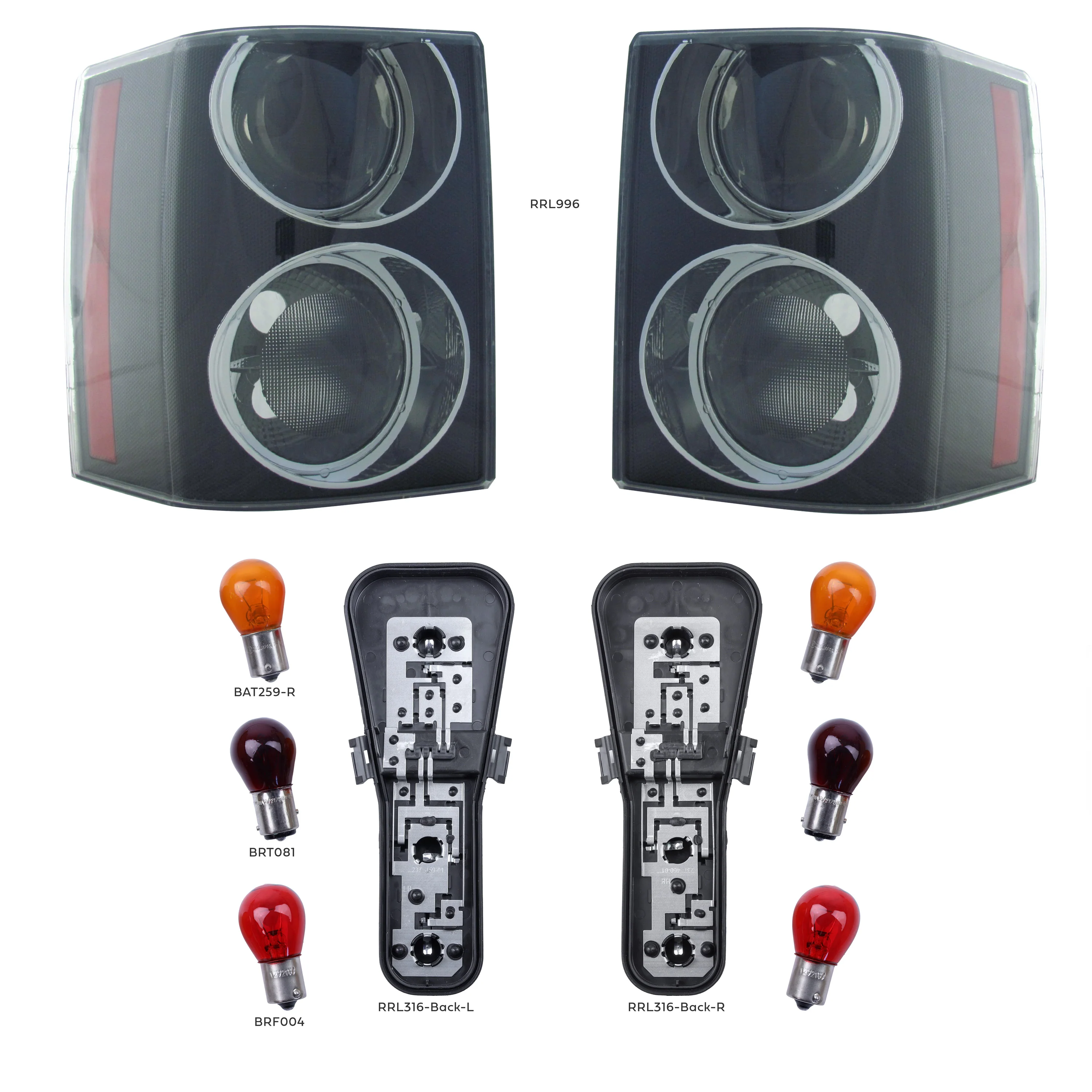 Rear Lights Smoked "Supercharged Type" for Range Rover L322 2002-09 - PAIR - Kit With Bulbs & Bulb Holders - Image 6