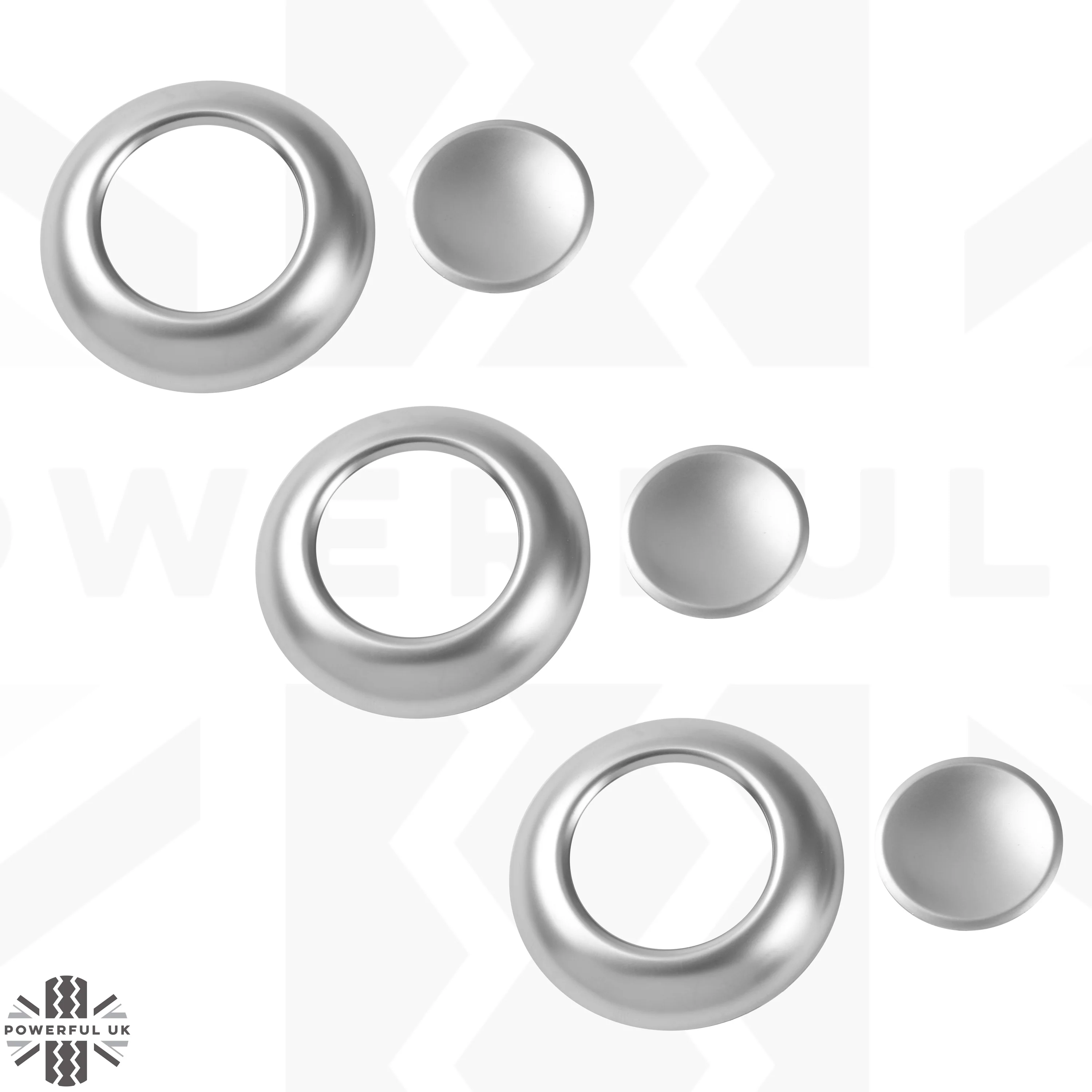 Rear Seat Headrest Button Covers for Land Rover Defender L663 - Silver - Image 3