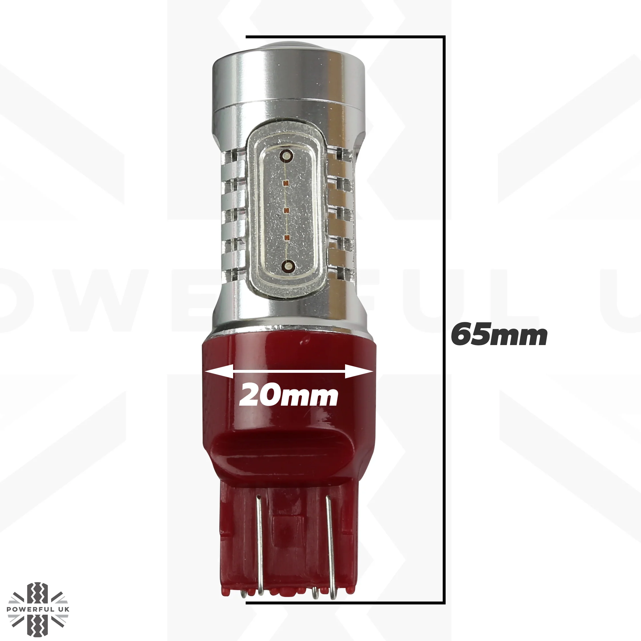 Red LED Bulb (T20) - Dual Function Stop/Tail - PAIR - Image 4