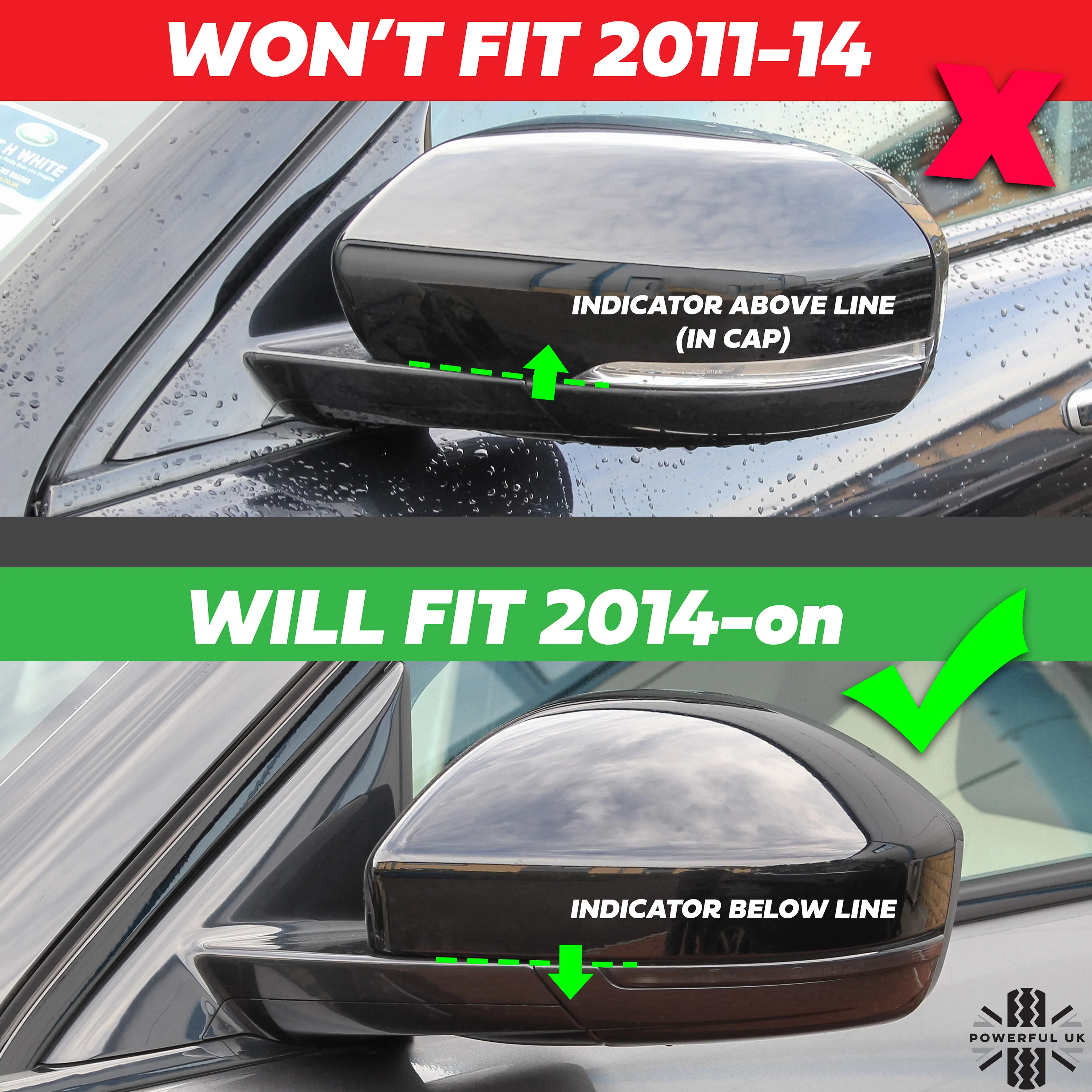 Replacement Mirror Caps for Range Rover Evoque 2014+ - Gloss Black - Image 8