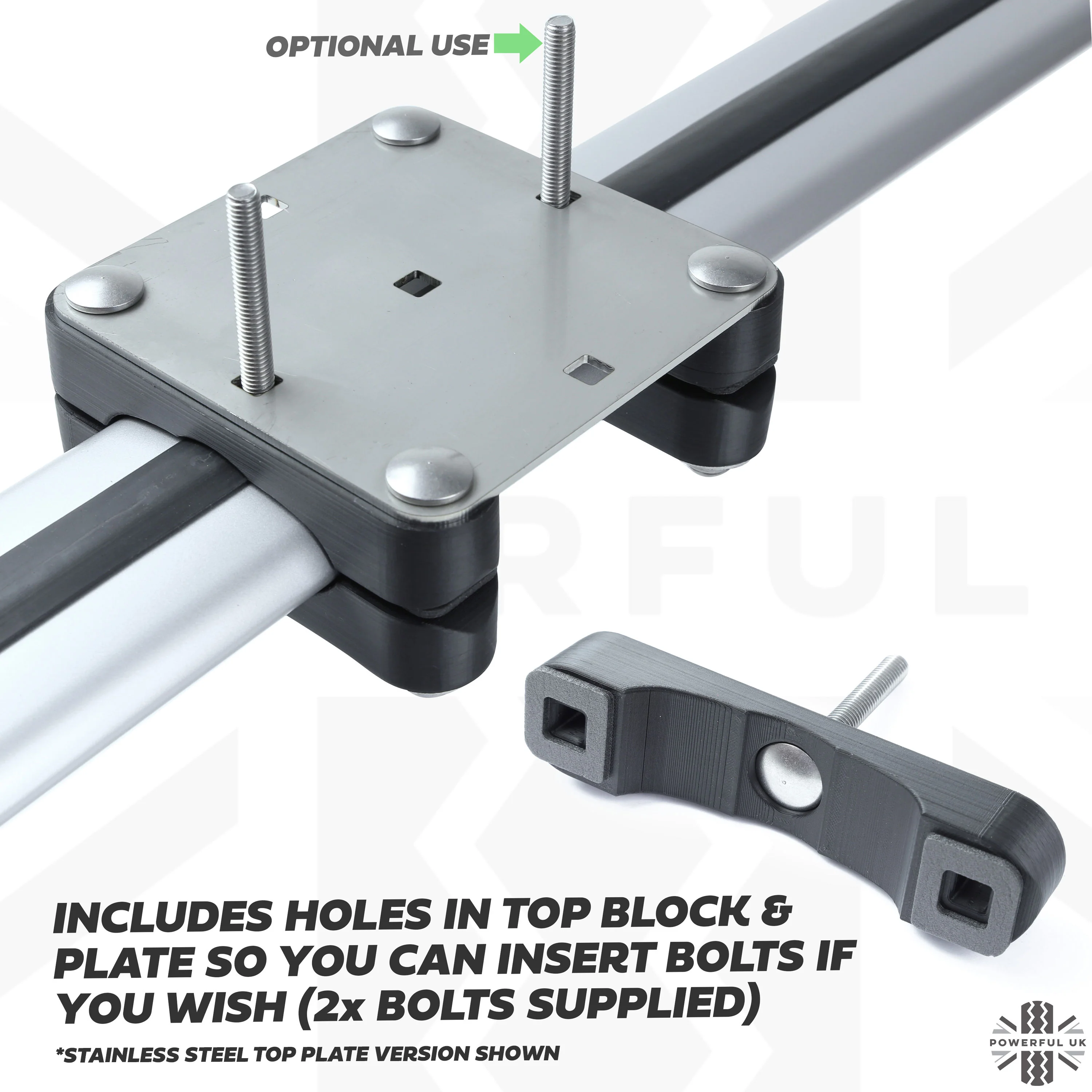 Roof Cross Bar Antenna Mount Kit for the Land Rover Discovery 3&4 - Kit A - Zinc Plated Steel Top - Image 3
