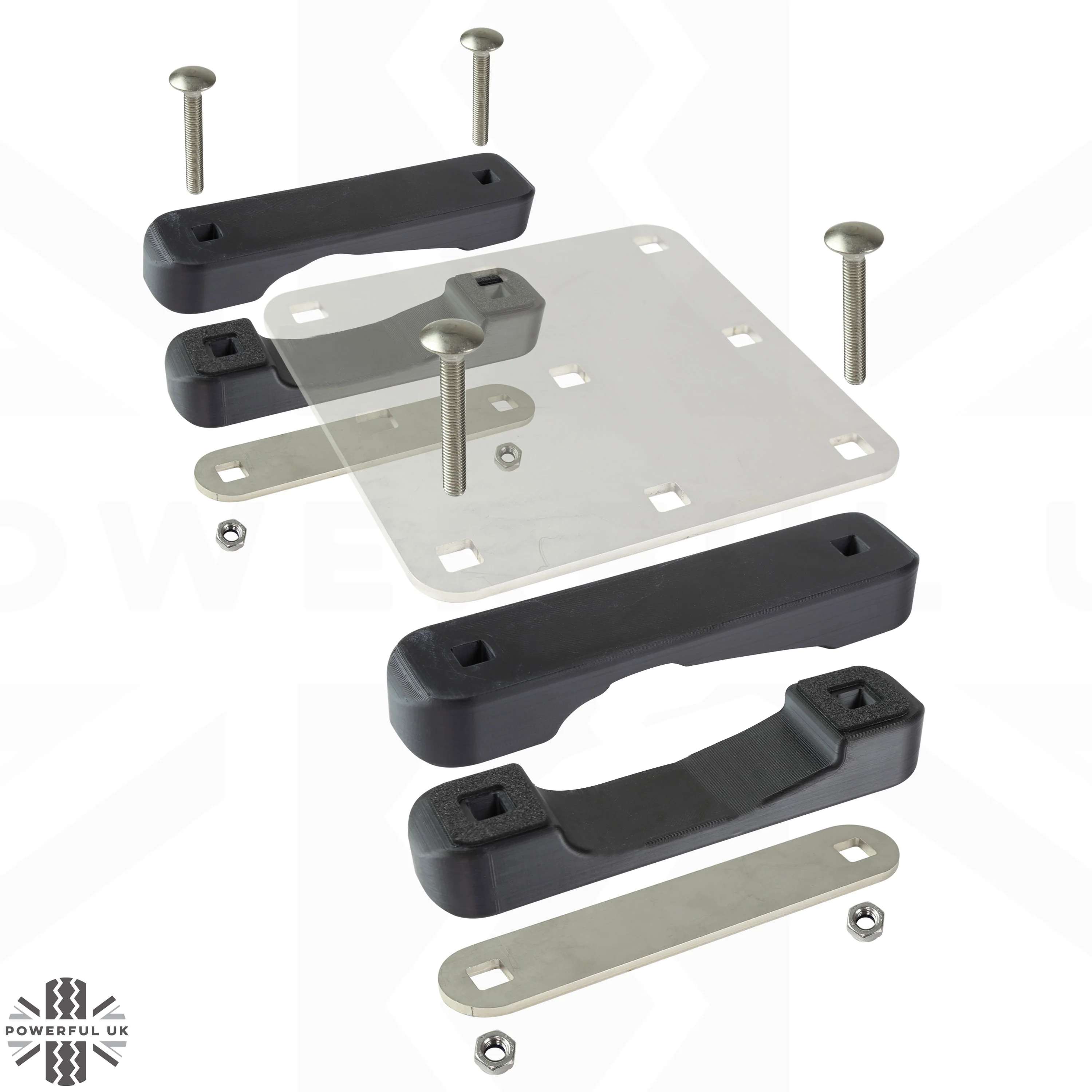Roof Cross Bar Mount Clamp Kit for VW Transporter T5 & T6 Van - Kit A - Stainless Steel Top - Image 5