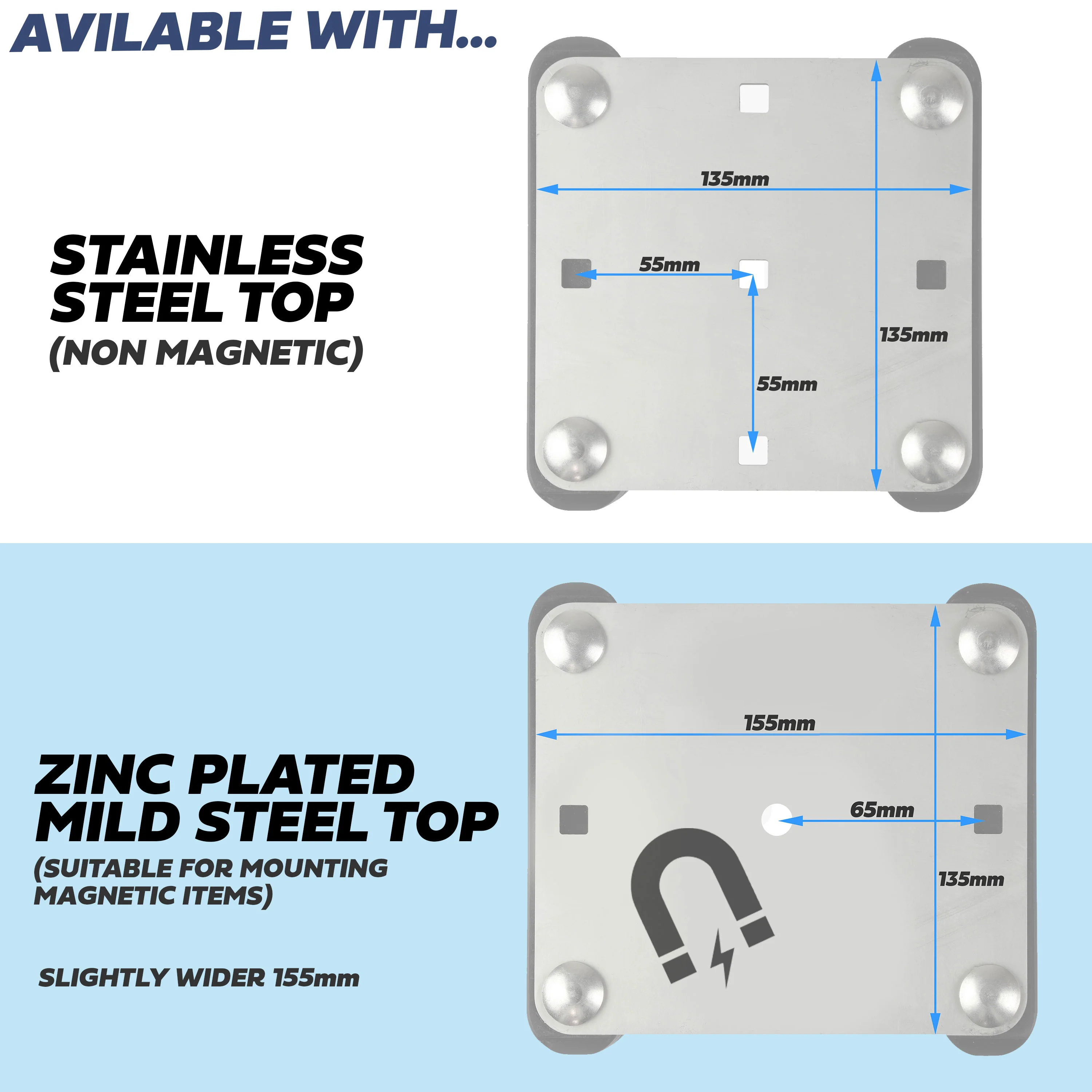 Roof Cross Bar Mount Clamp Kit for VW Transporter T5 & T6 Van - Kit A - Stainless Steel Top - Image 9