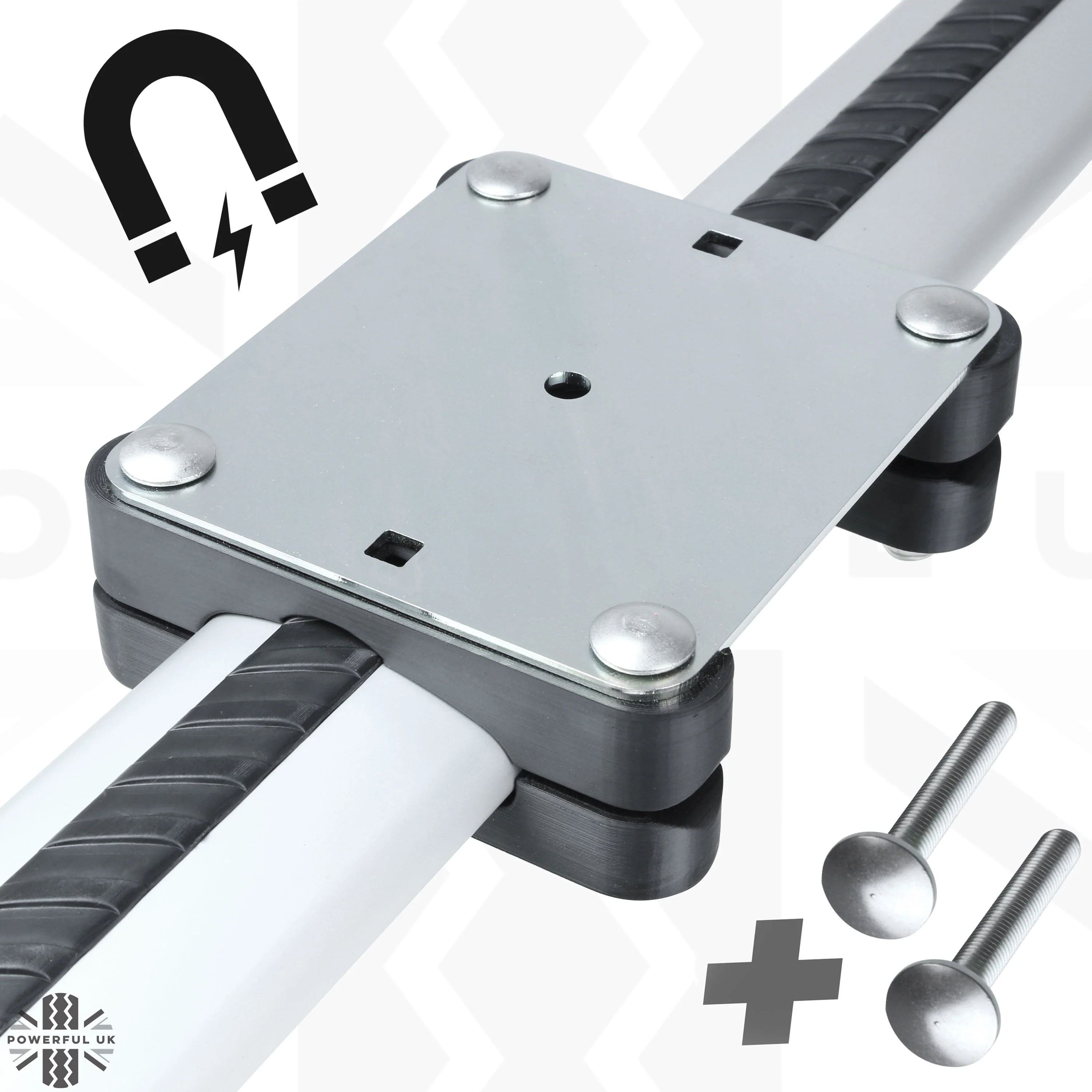 Roof Cross Bar Mount Clamp Kit for VW Transporter T5 & T6 Van - Kit A - Zinc Plated Top