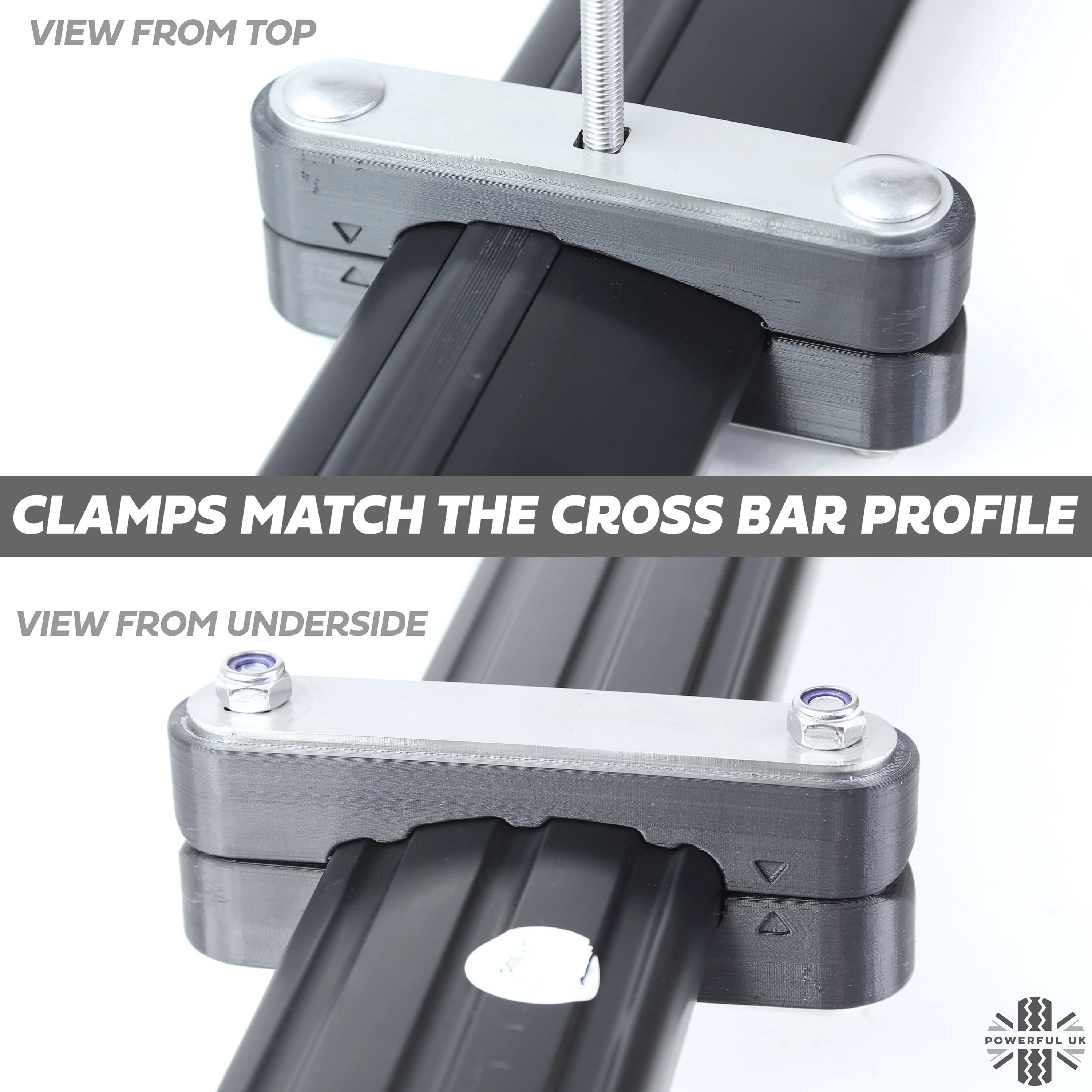 Roof Cross Bar Mount Clamp Kit for VW Transporter T5 & T6 Van - Kit A - Zinc Plated Top - Image 3