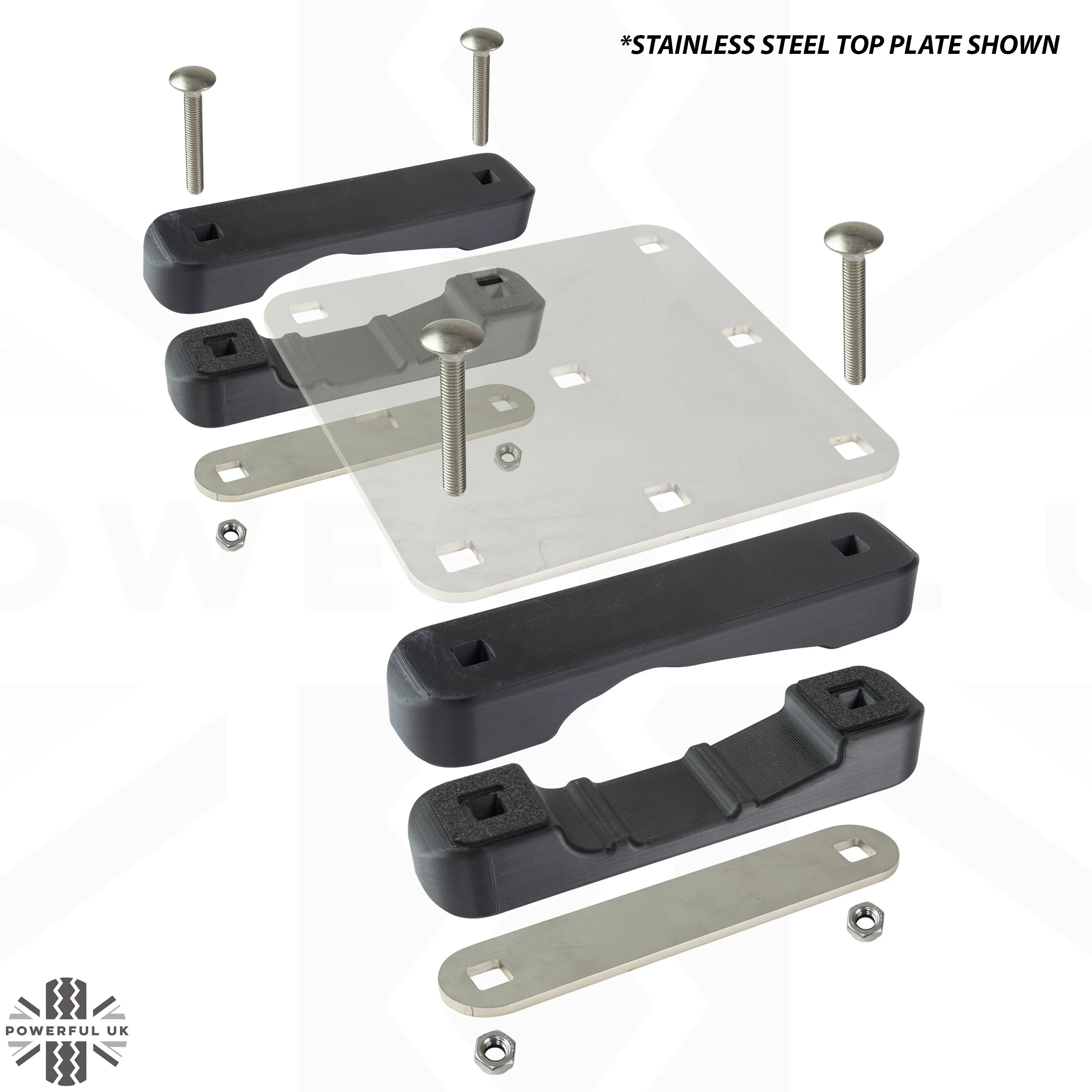 Roof Rack Antenna Mount Kit for the Land Rover Defender L663 - Kit A - Zinc Plated Steel - Image 5