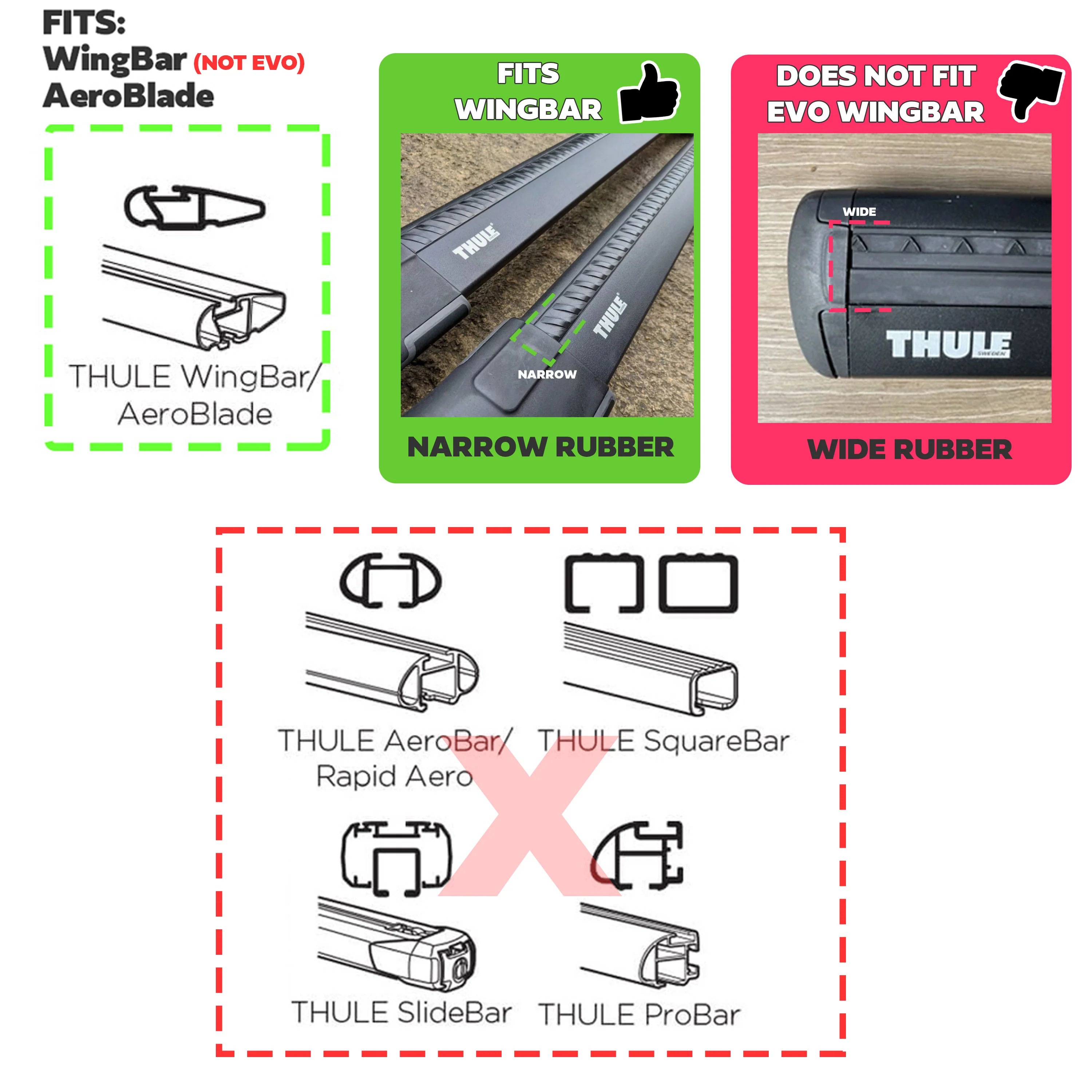 Roof Rack Mount Clamp Kit for Thule Cross Bars - Kit C - Image 3