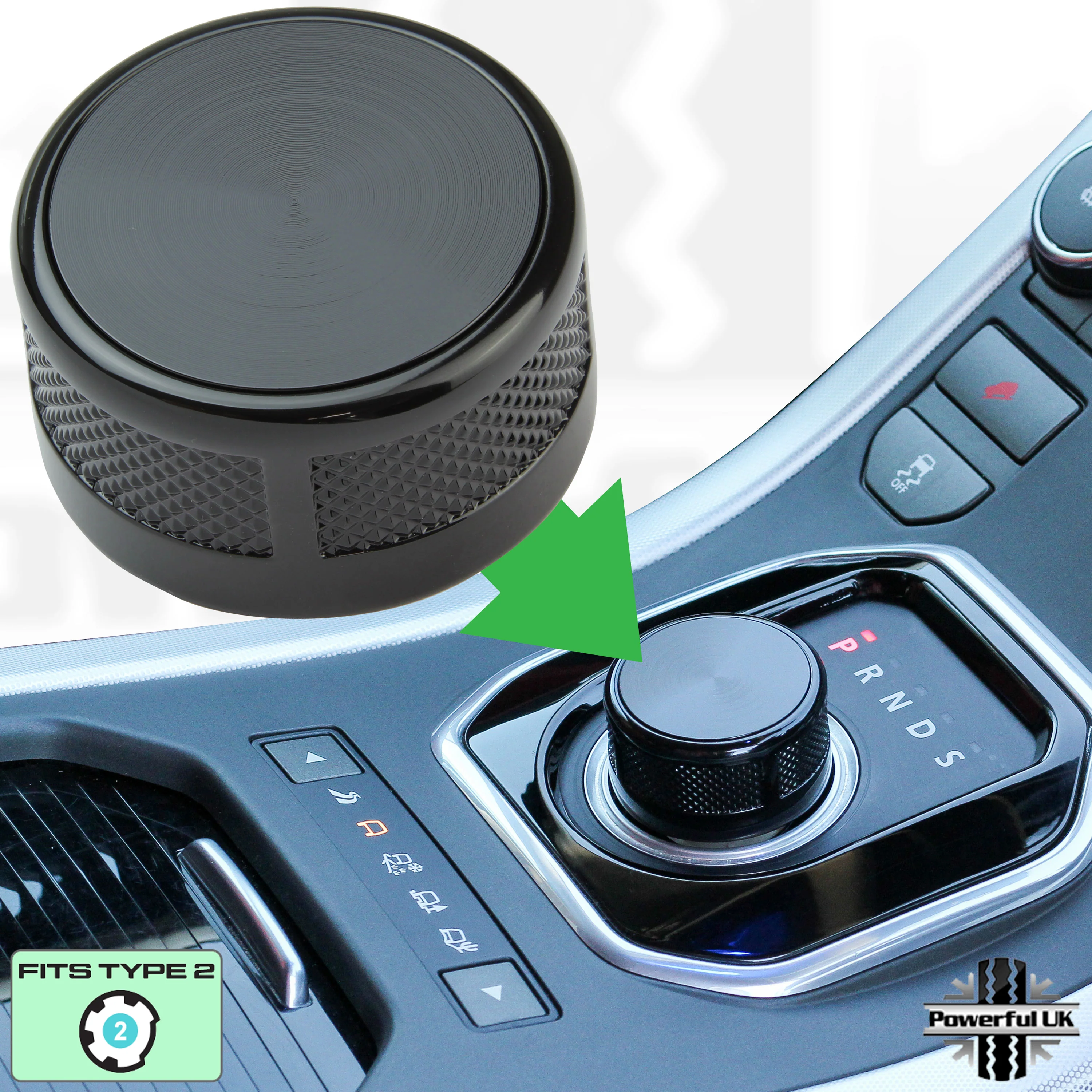 Black Rotary Gear Selector Knob for Jaguar XE