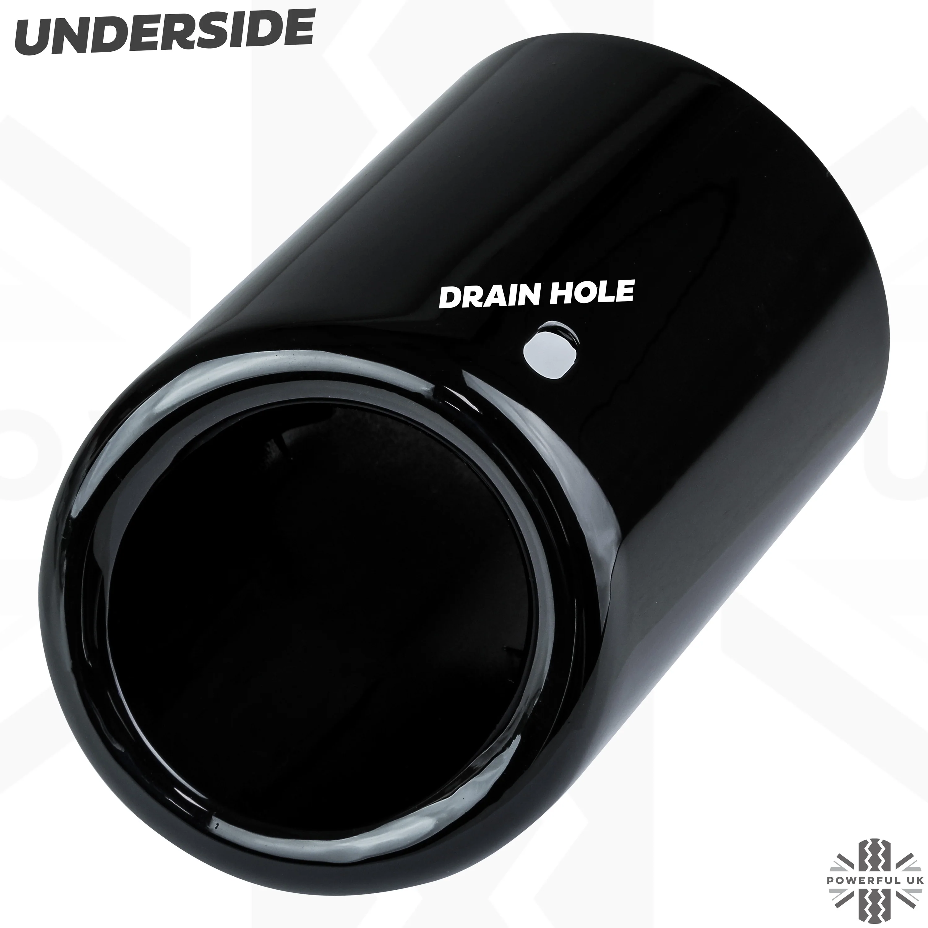 Round Exhaust Tips - PAIR for Range Rover Evoque L538  - Gloss Black - Image 9