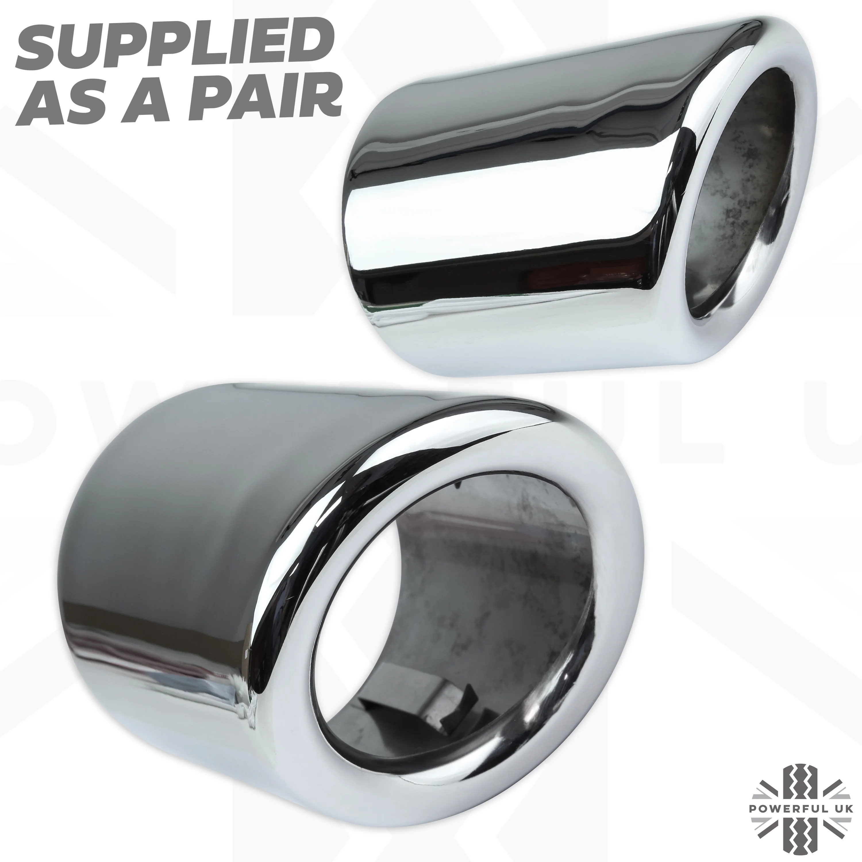 Round Exhaust Tips - PAIR for Range Rover Evoque L538  - Stainless - Image 2