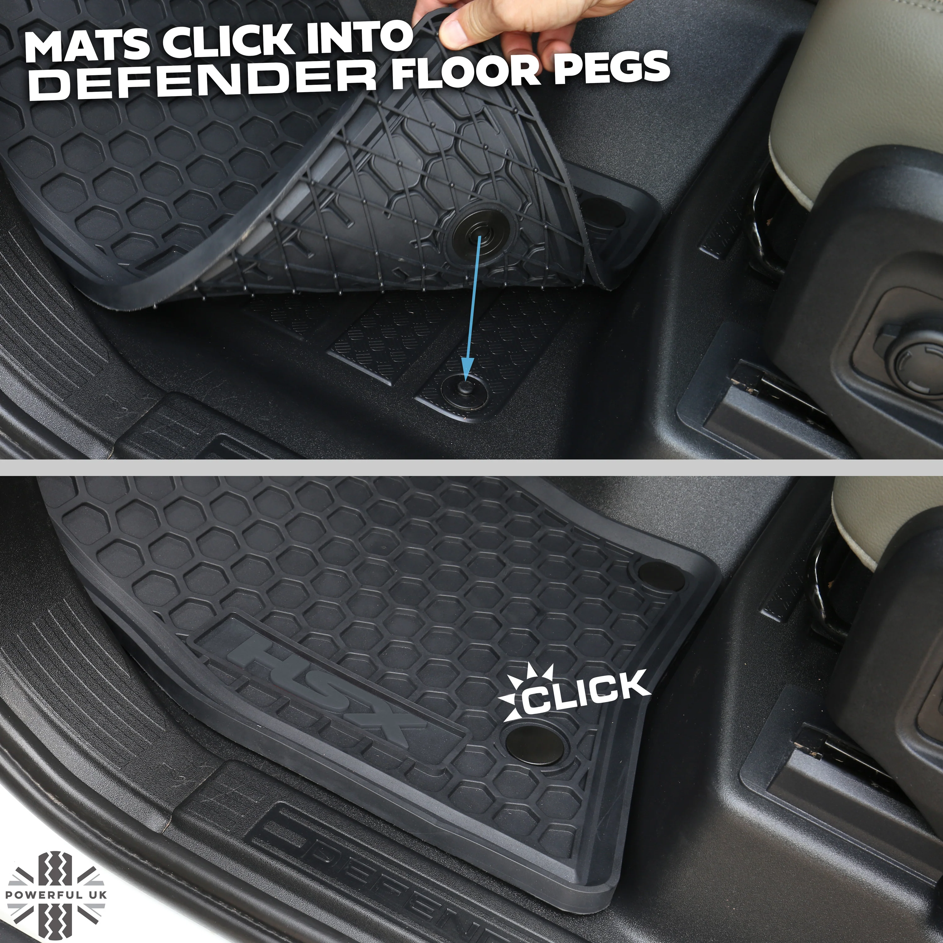 Rubber Floor Mat Set - RHD - for Land Rover Defender L663 (110) - 5 seat - Image 9
