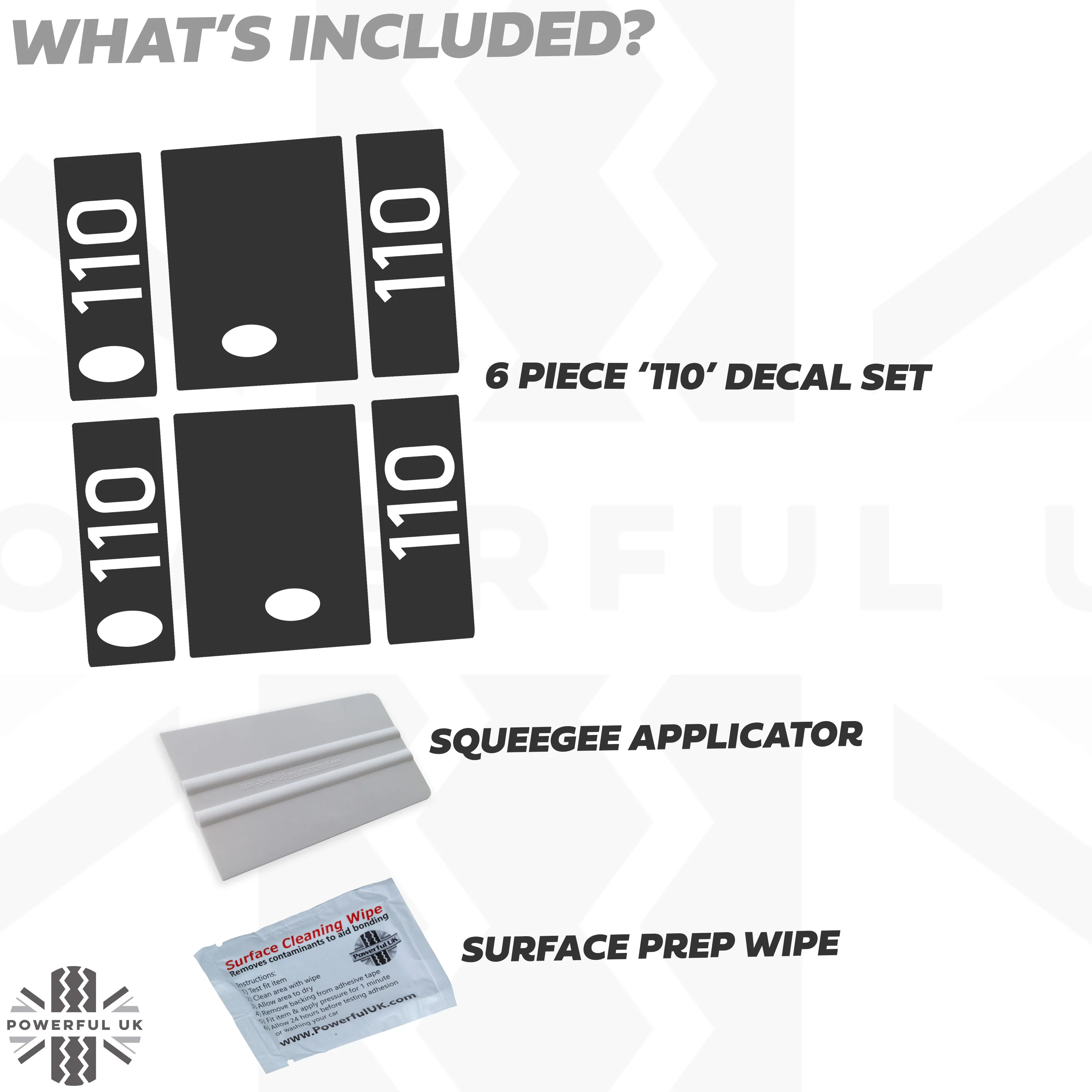 Side Panel Decal Kit - 'Vertical 110 & Badge Relocate' - Matte Black for Land Rover Defender L663 - Image 3