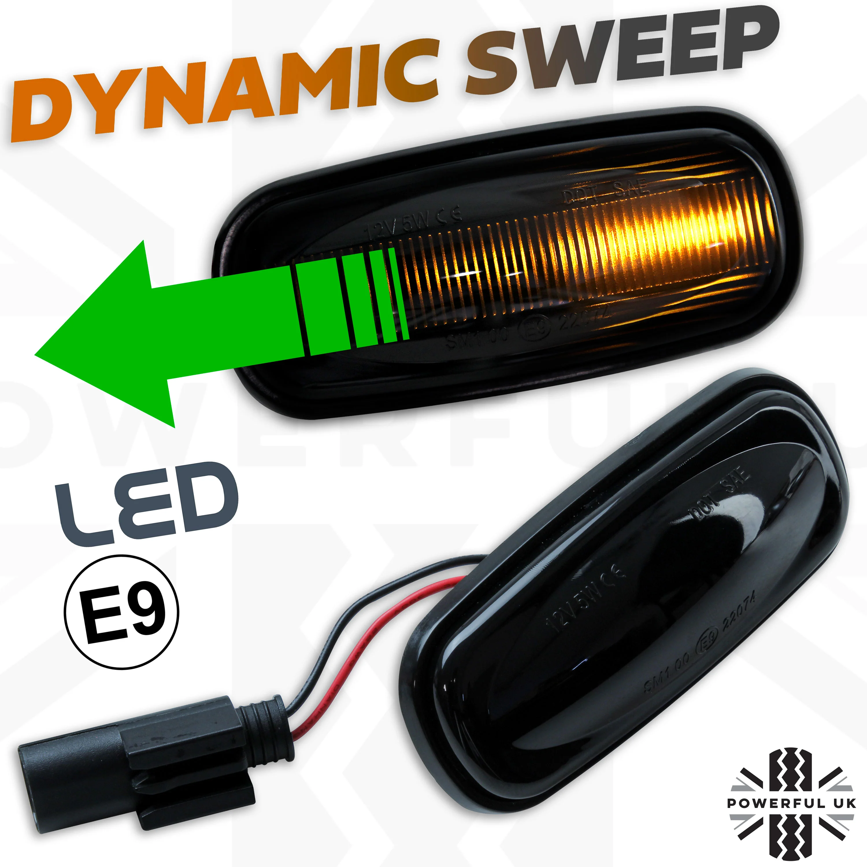 Side Repeaters Conversion Kit - LED - Smoked - Dynamic Sweep for Land Rover Defender - Image 3