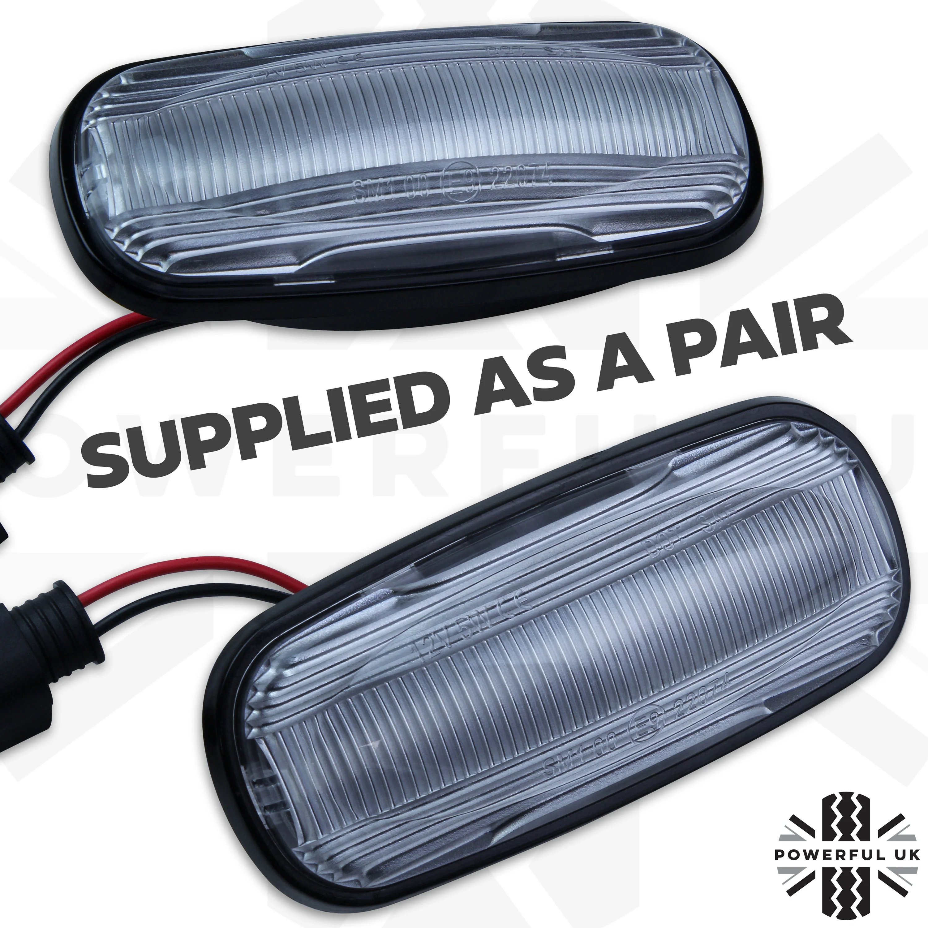 Side Repeaters (Pair) - LED - Clear - Dynamic Sweep for Land Rover Defender - Image 2