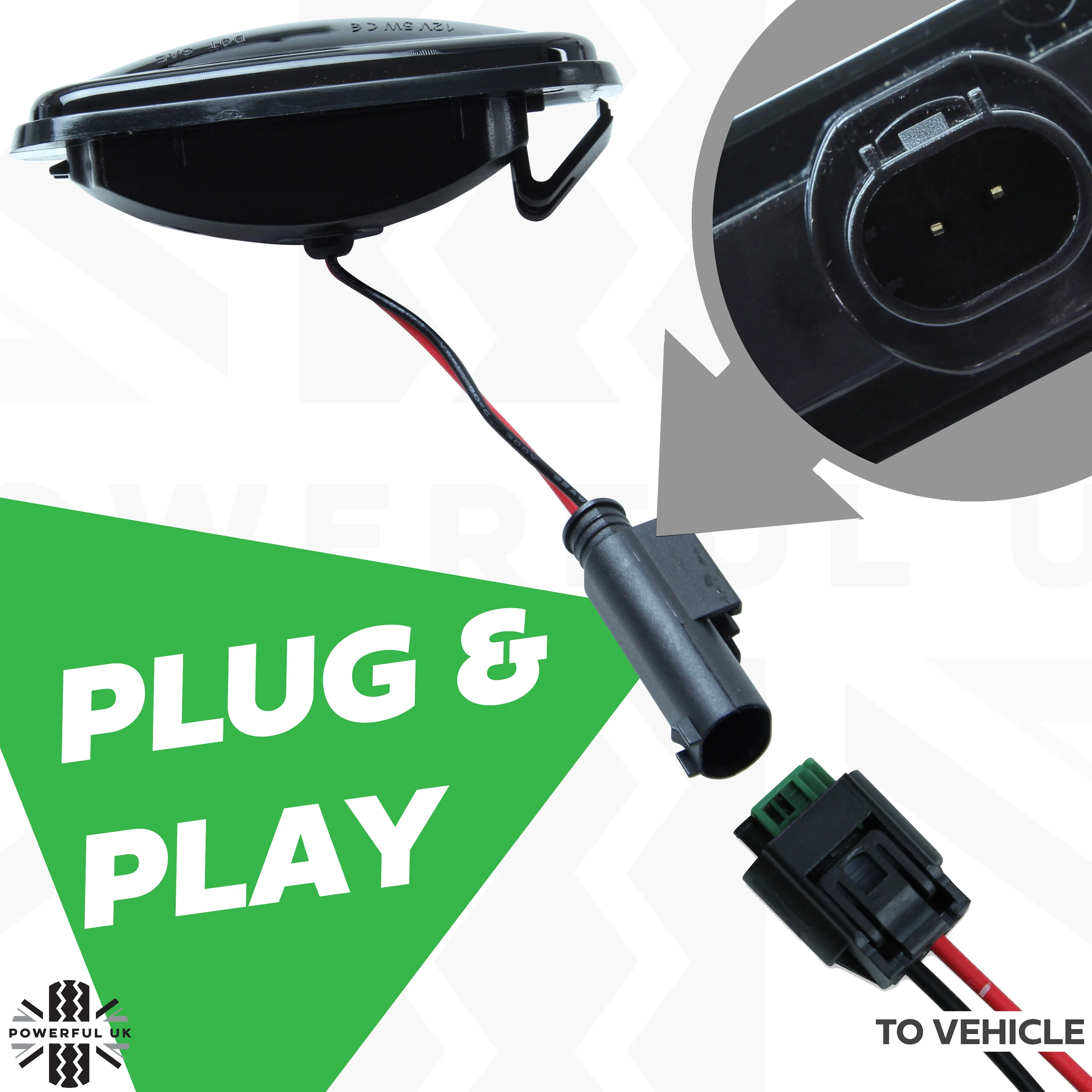 Side Repeaters (Pair) - LED - Clear - for Land Rover Defender - Image 6