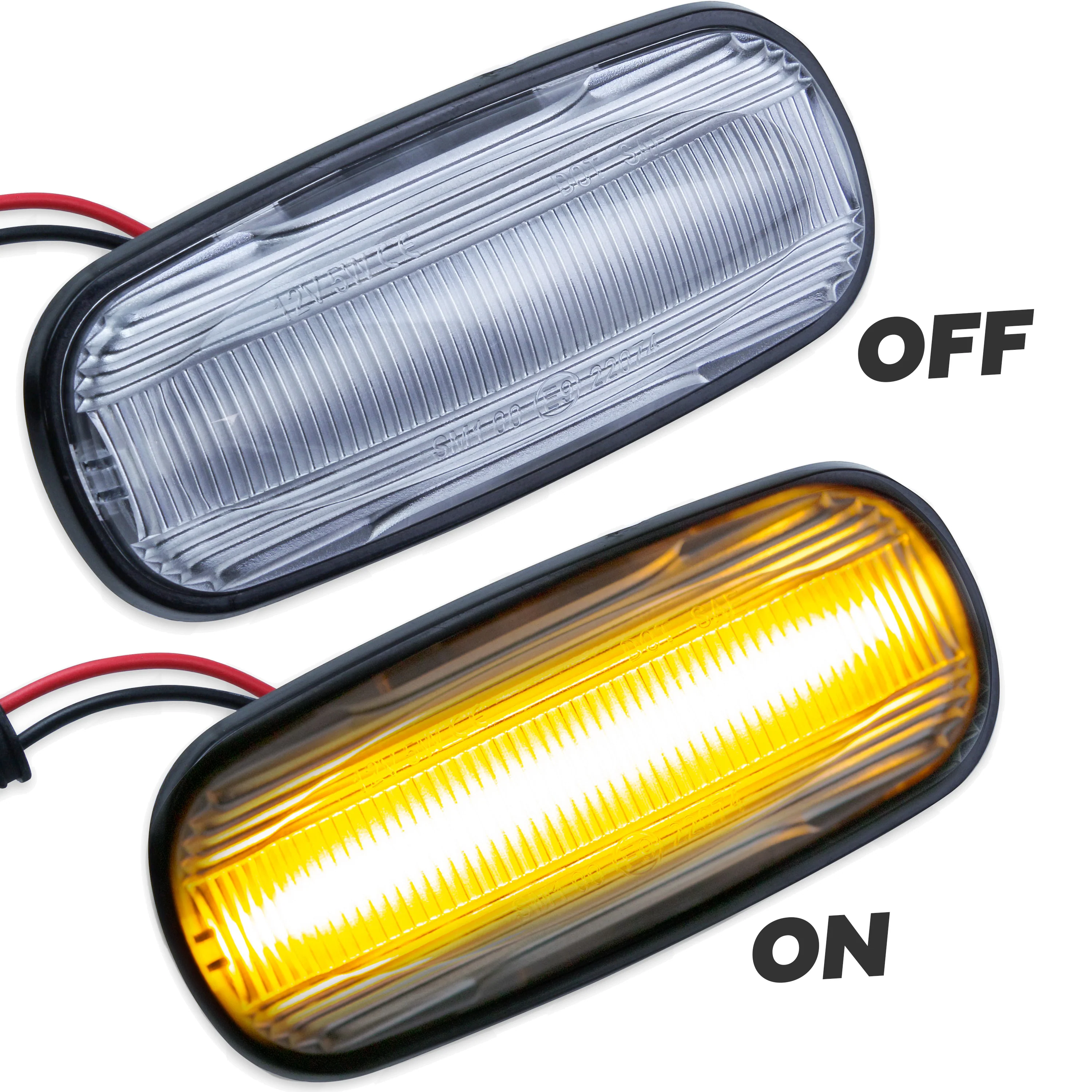 Side Repeaters (Pair) - LED - Clear - for Land Rover Freelander 1 - Image 2