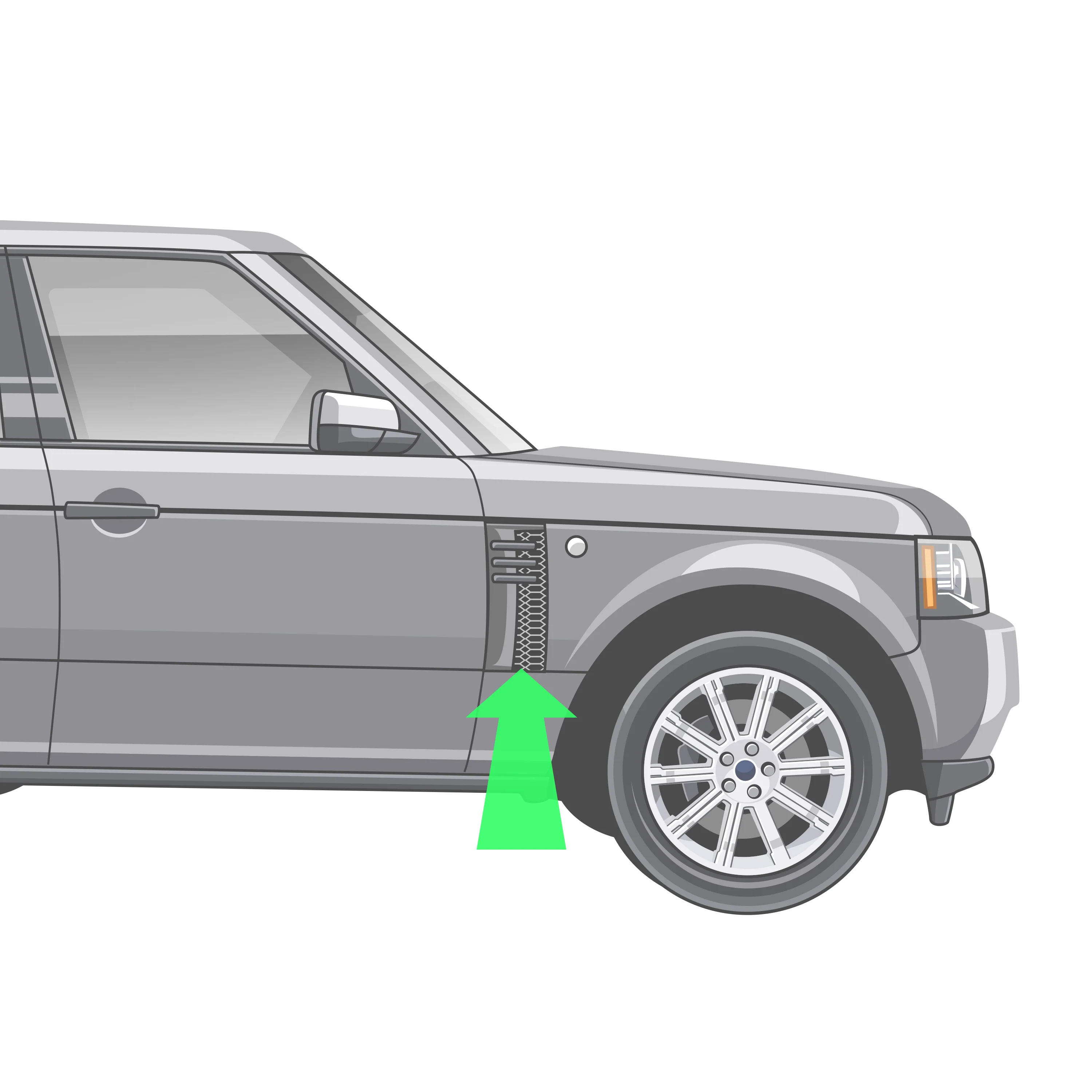 Side Vents in All Gloss Black for Range Rover L322 - Image 3