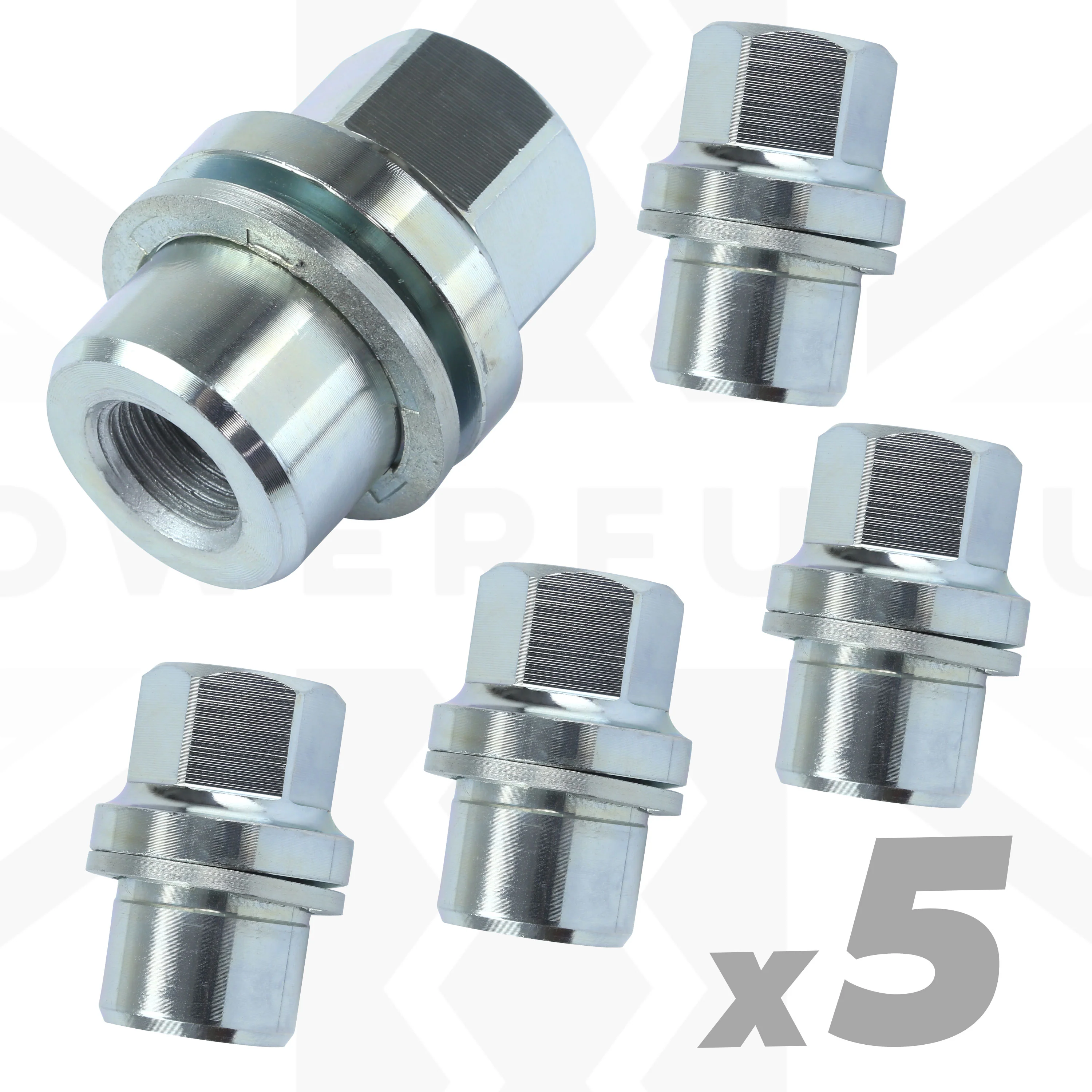 Silver Alloy Wheel Nuts 5pc kit for Land Rover Discovery 1 - Alloy wheel type